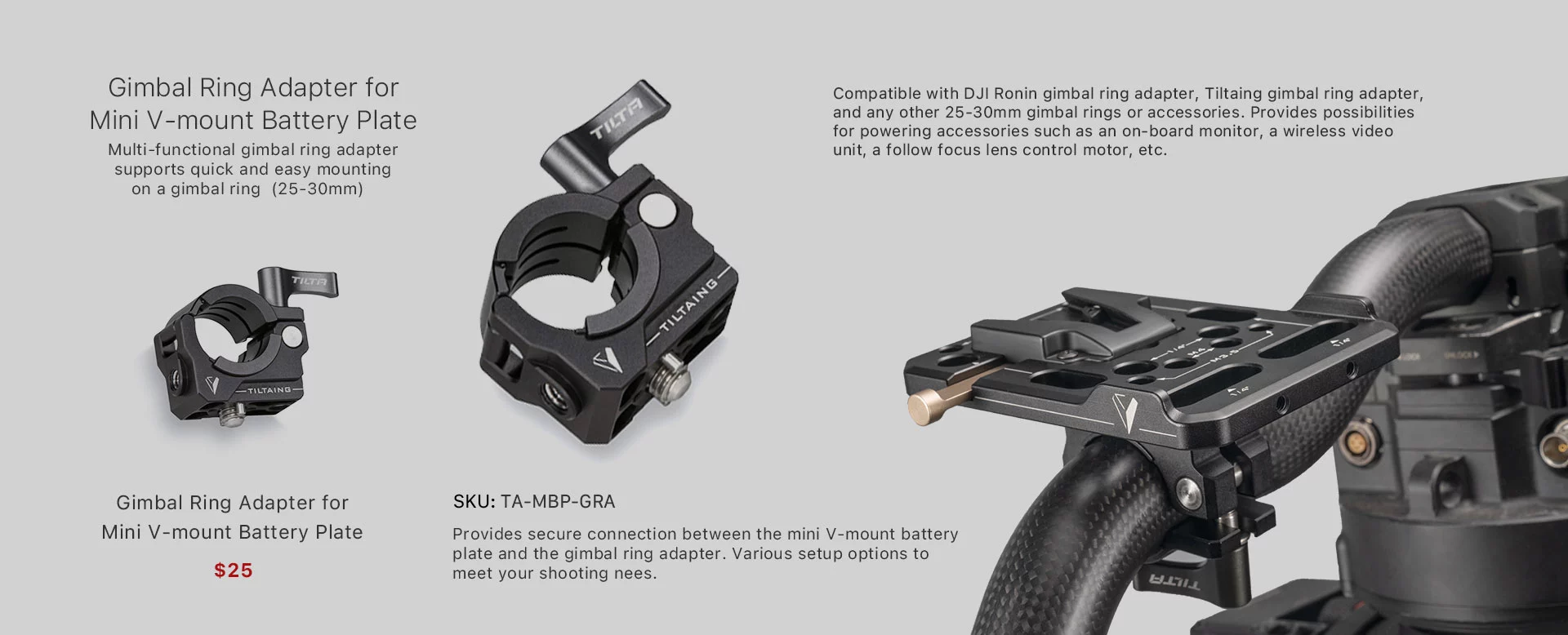 Gimbal Ring Adapter for Mini/Pocket V-Mount Battery Plate