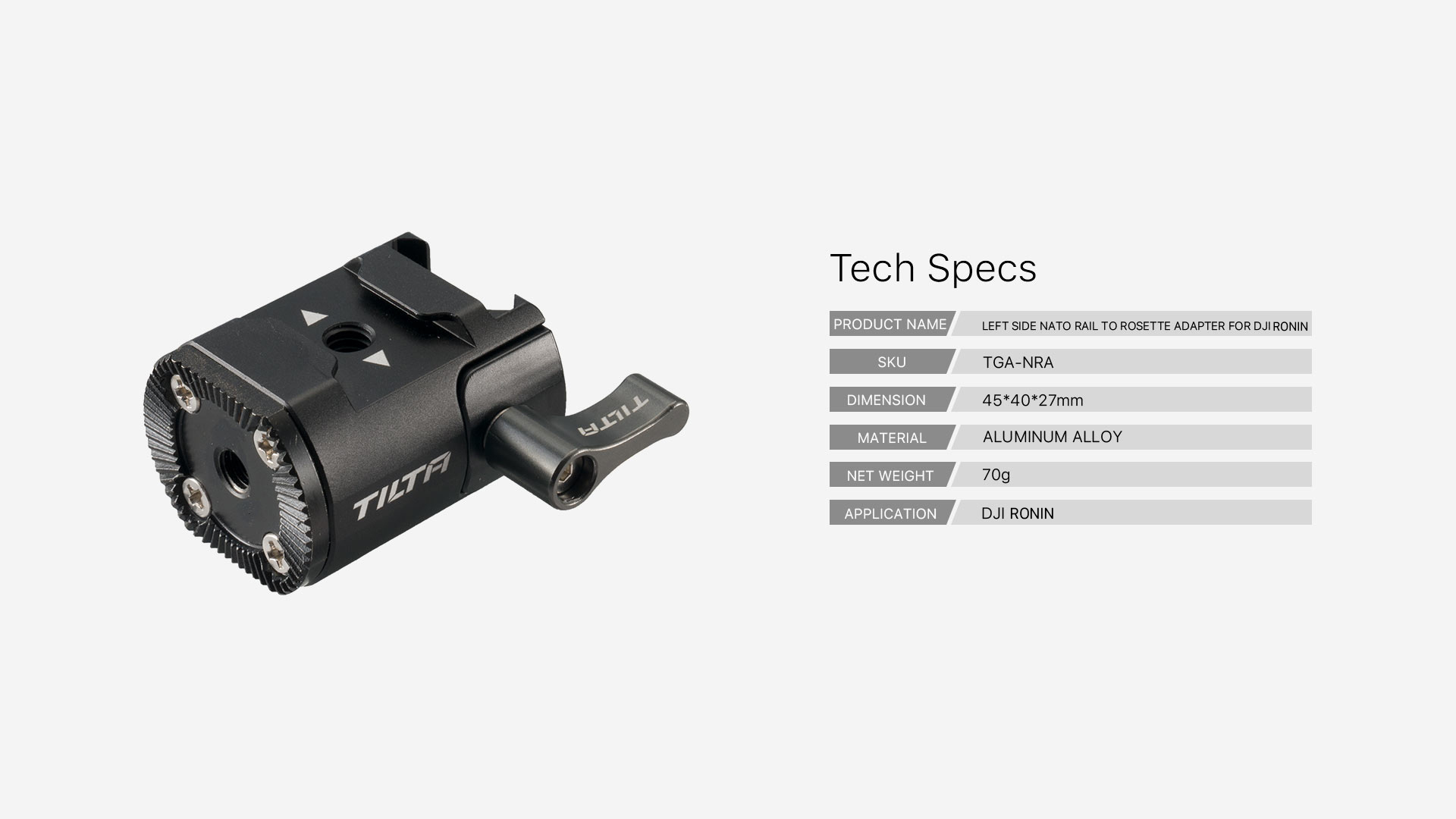 Left Side NATO Rail to Rosette Adapter