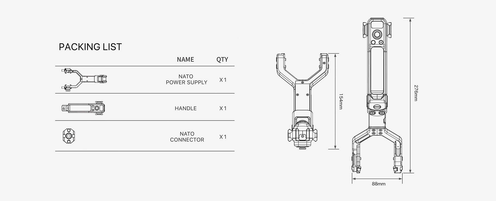 Rear Operating Control Handle for DJI RS2