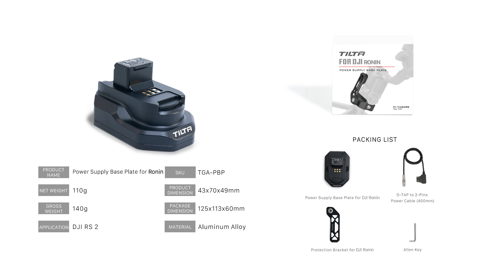 Power Supply Base Plate for DJI Ronin