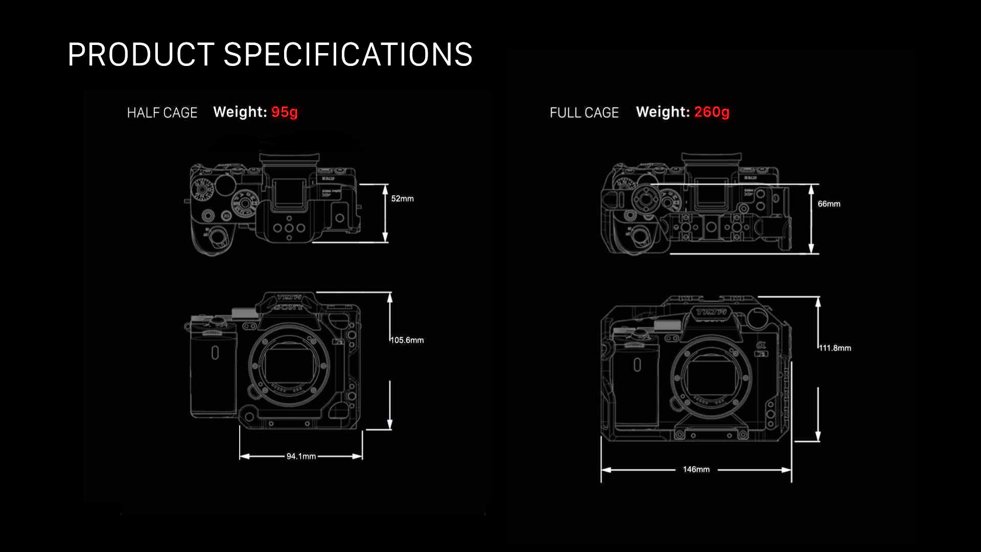 Sony a7S III için Yarım Kamera Kafesi