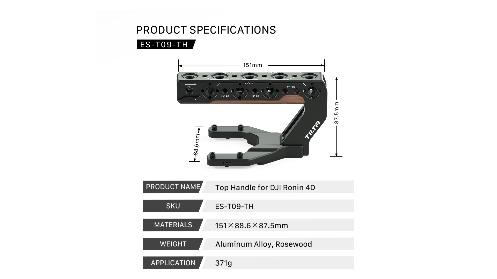 Asa superior para DJI Ronin 4D