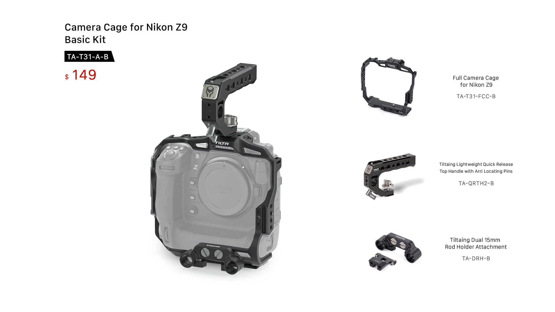 Kamerakäfig für Nikon Z9 Basic Kit - Schwarz