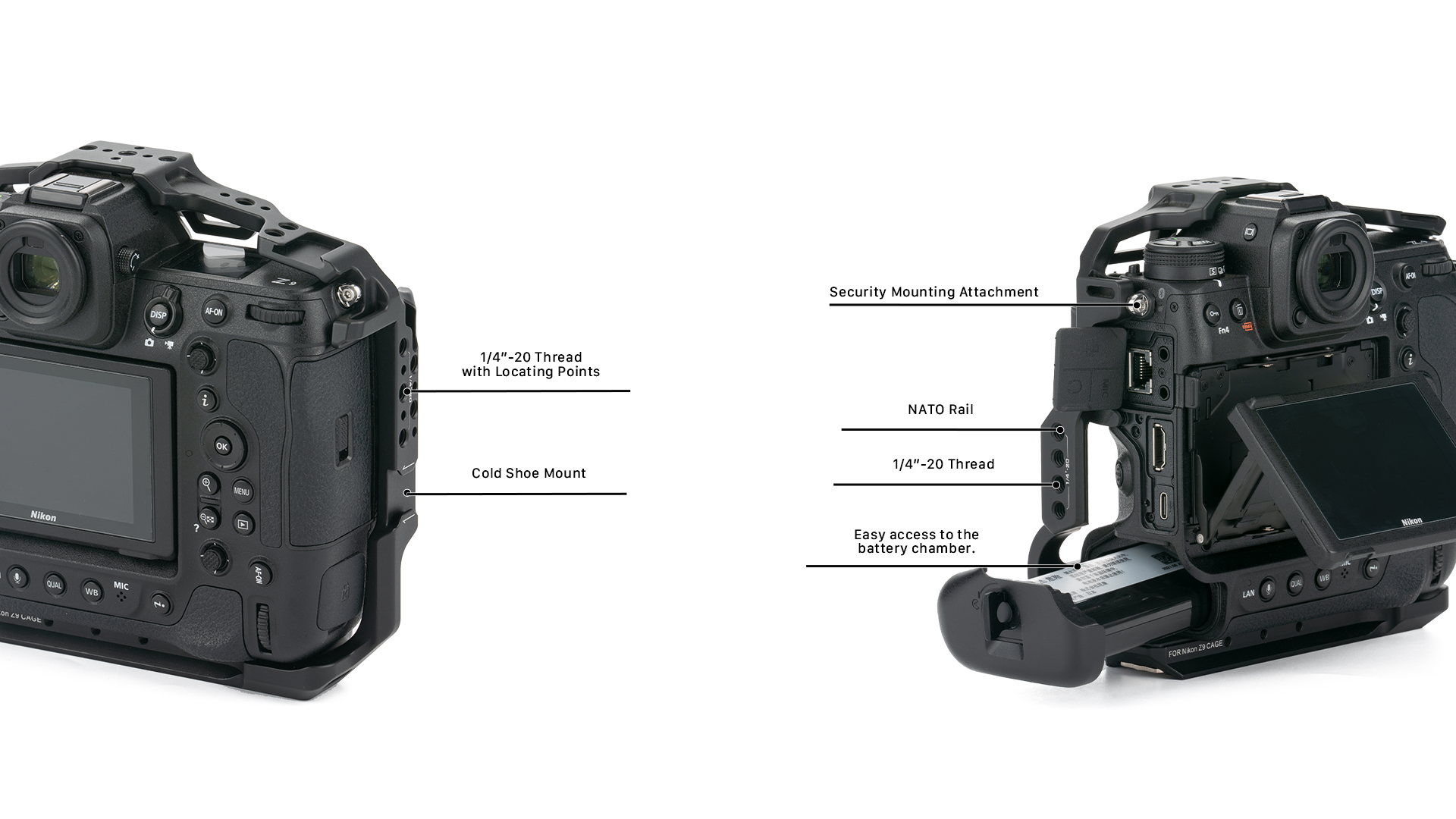 Kamerakäfig für Nikon Z9 Basic Kit - Schwarz