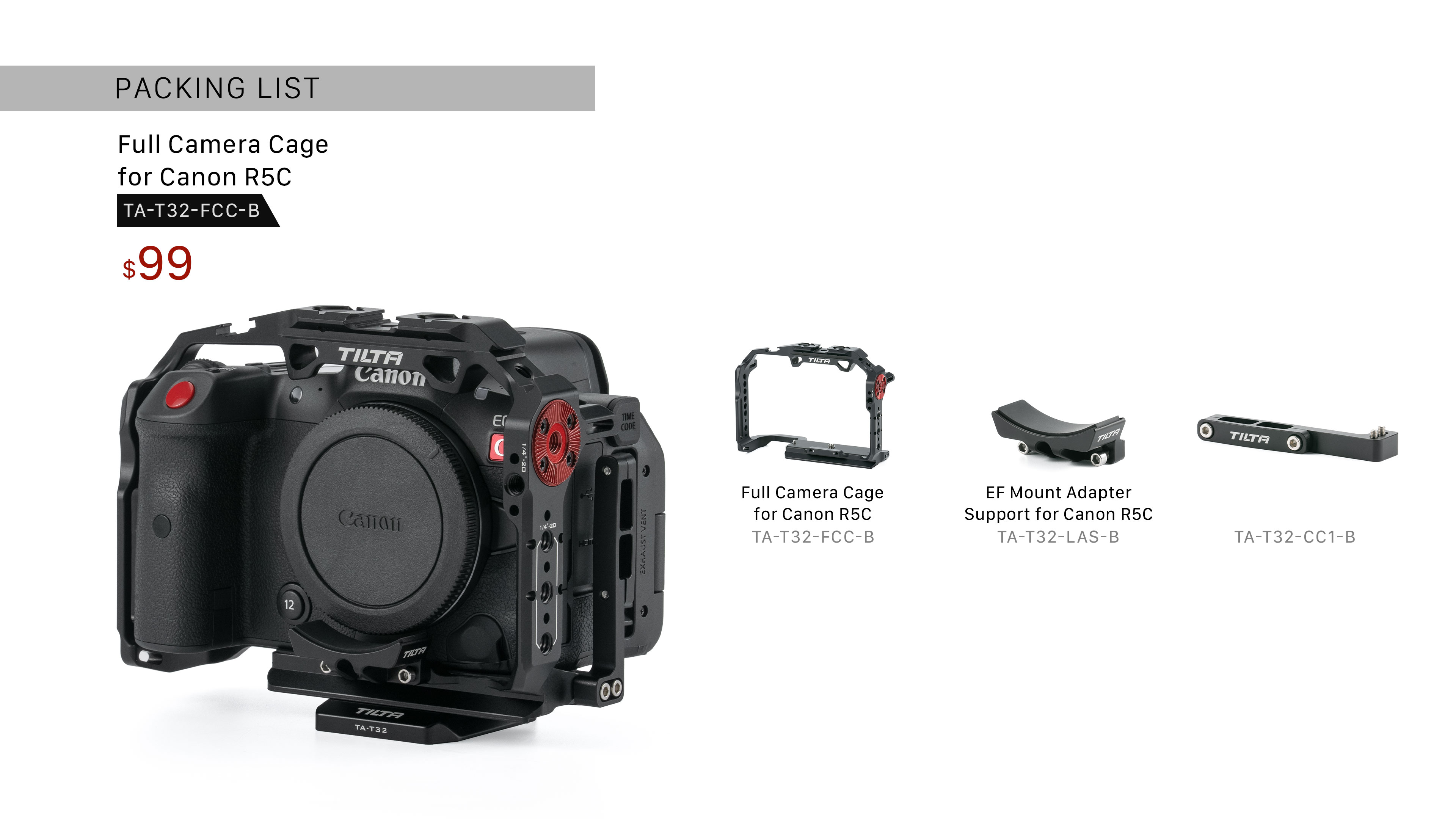 Full Camera Cage for Canon R5C - Black