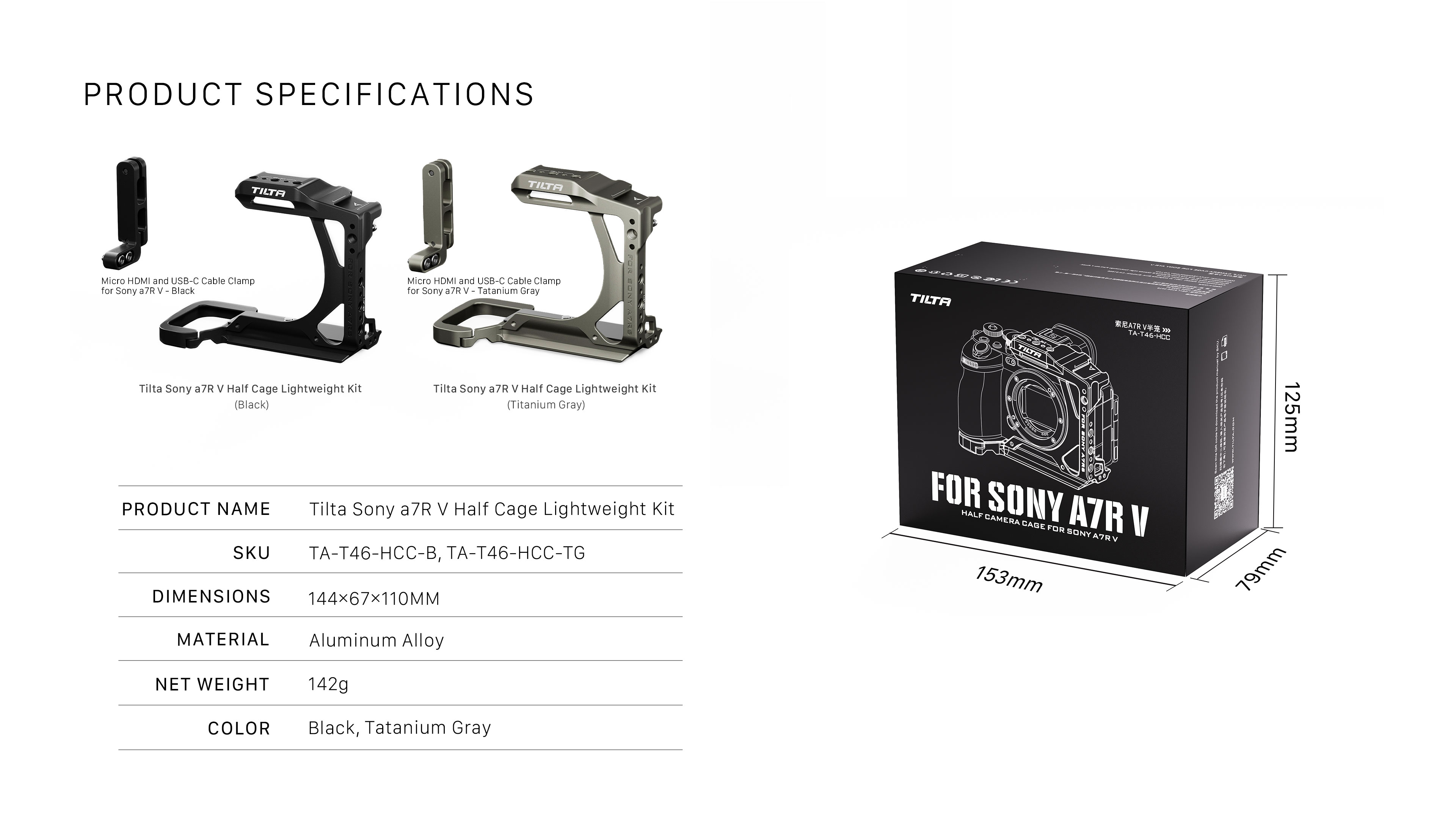 Halber Kamerakäfig für Sony a7R V