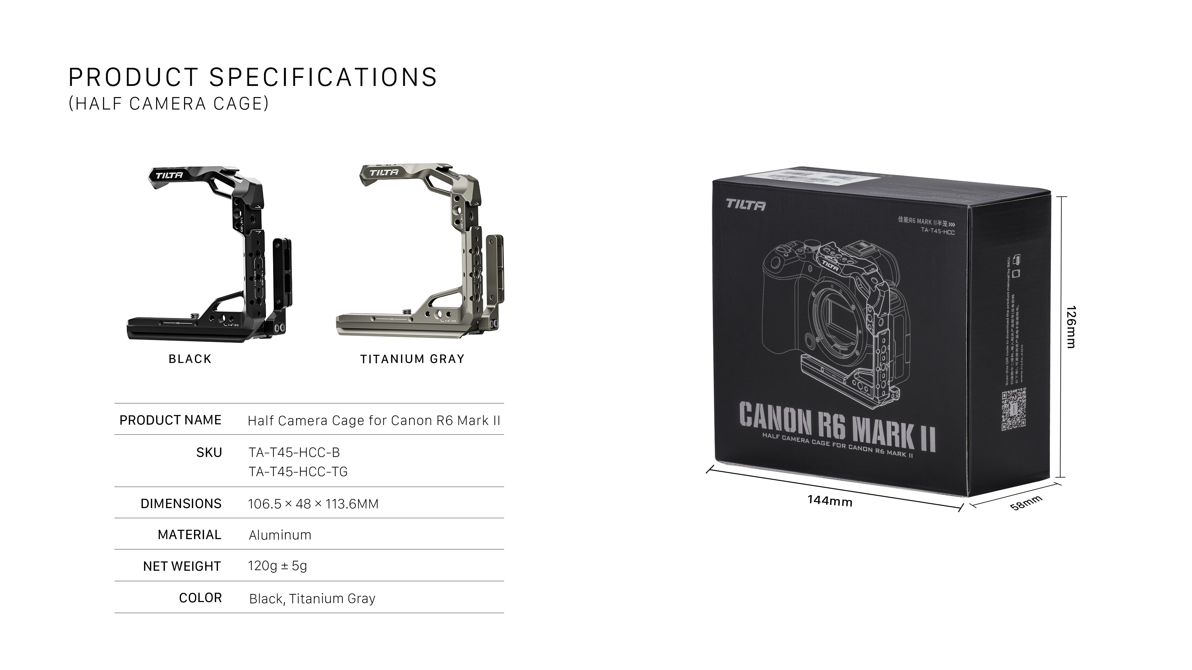 Half Camera Cage for Canon R6 Mark II