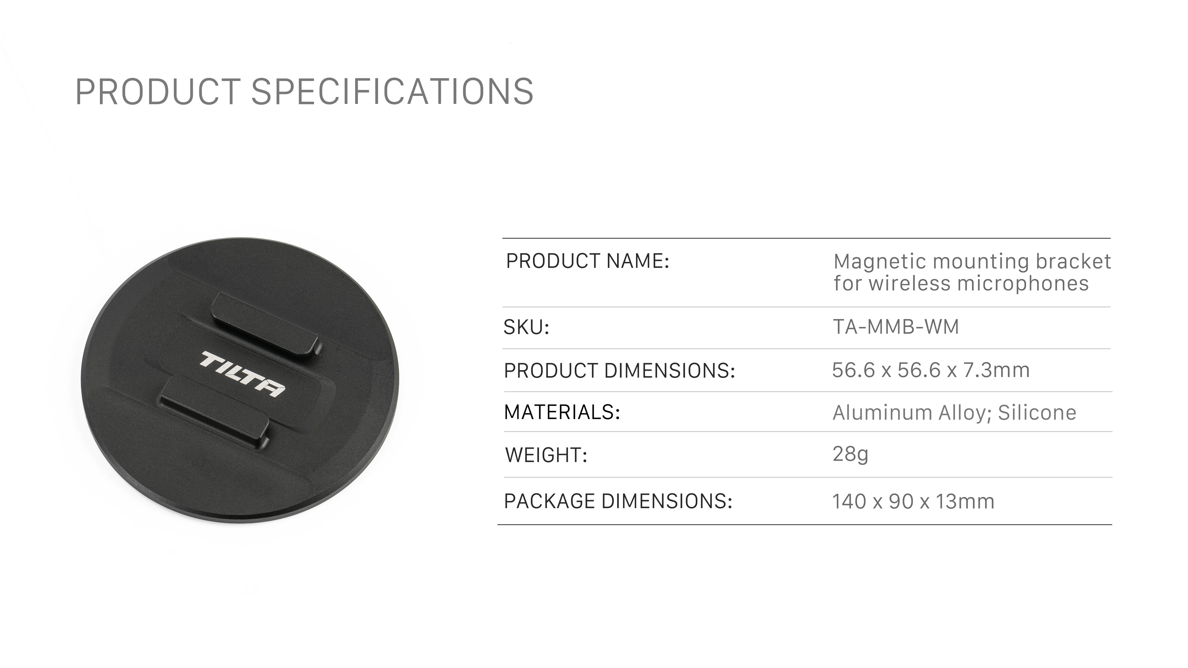 Staffa di montaggio magnetica per microfoni wireless