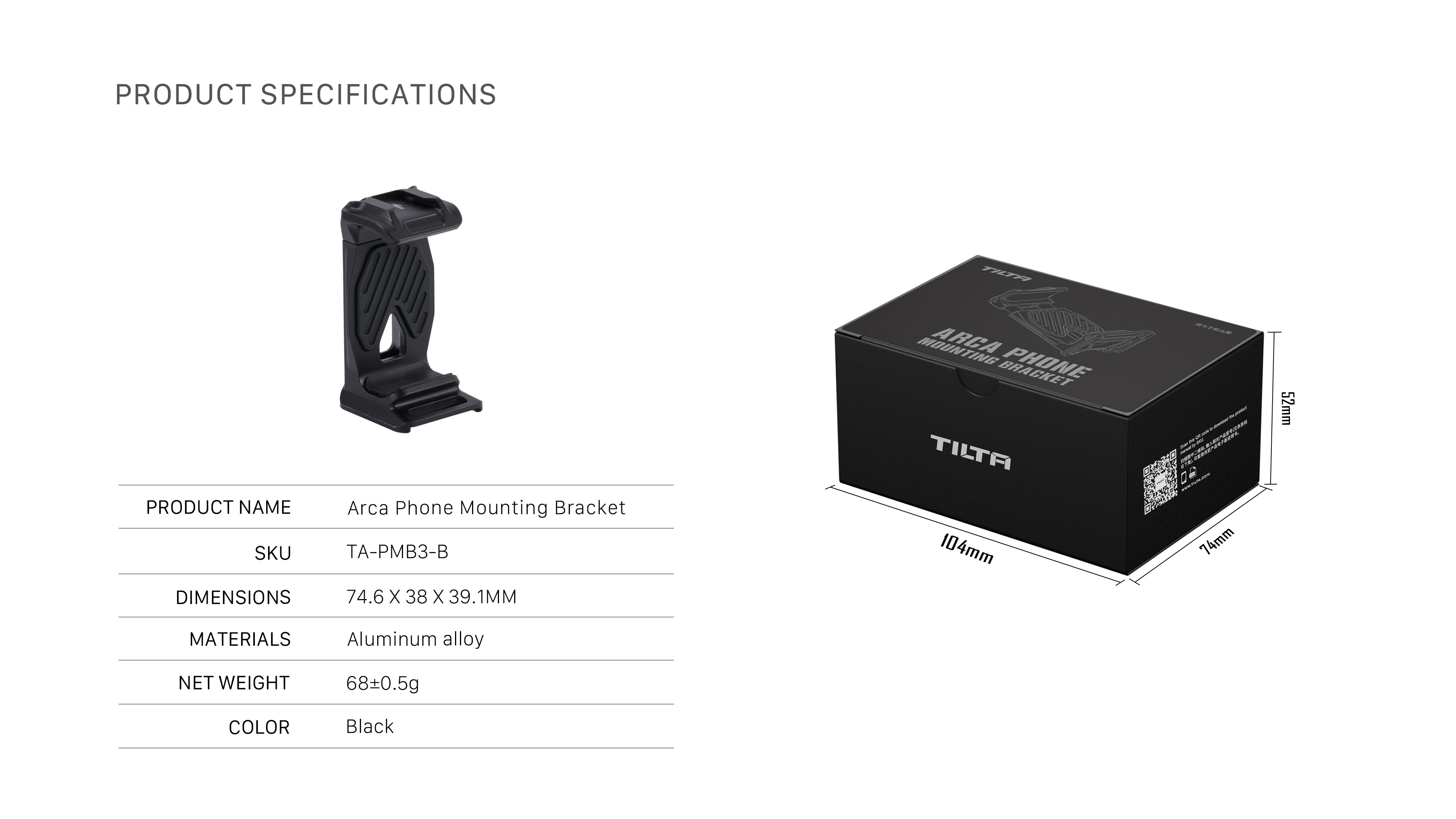 Tilta ARCA Phone Mounting Bracket - Black