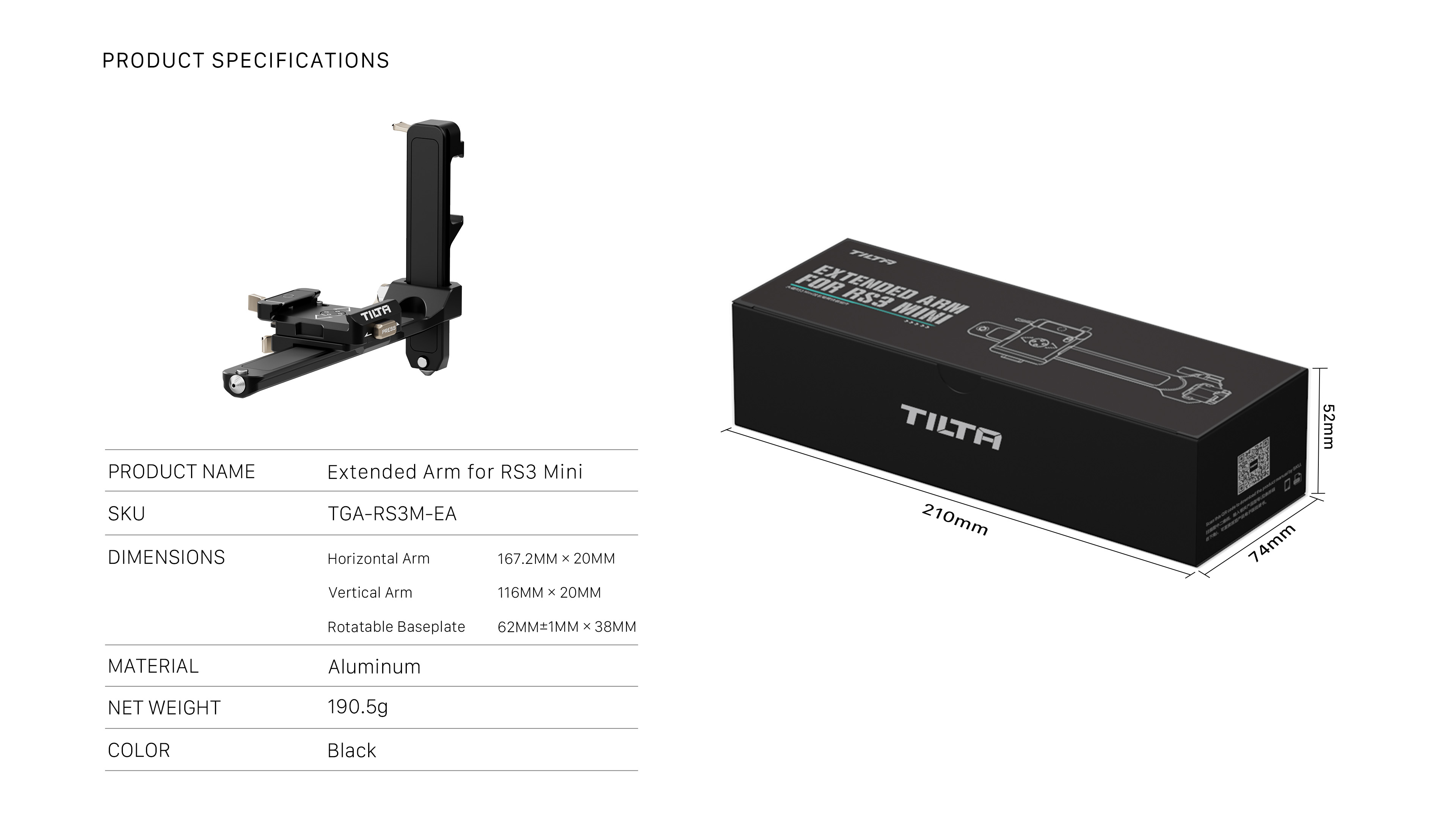 Extended Arm for RS3 Mini