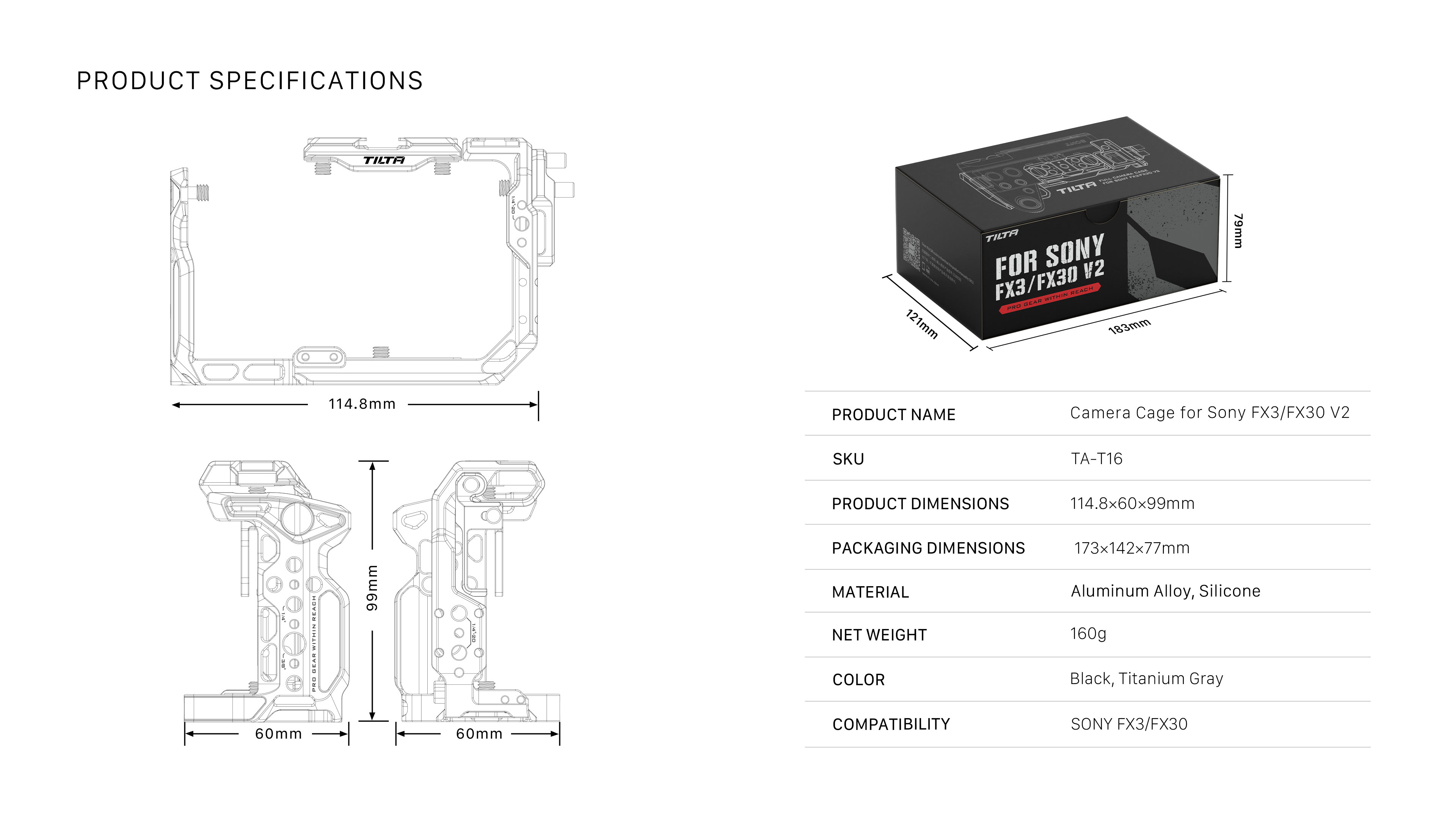 Full Camera Cage for Sony FX3/FX30 V2