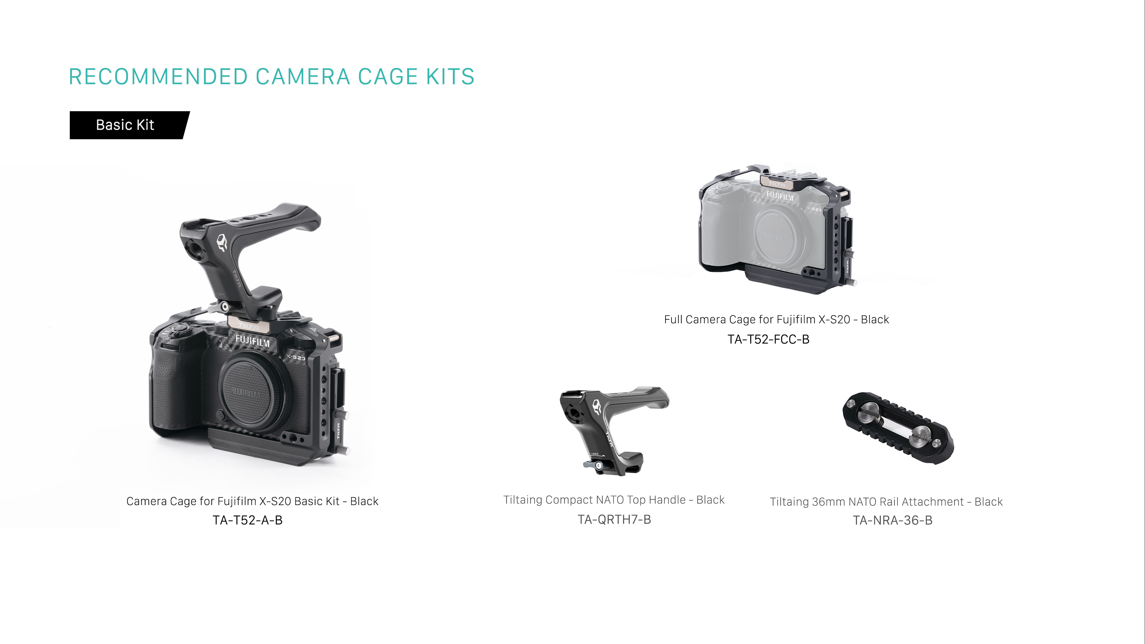 Full Camera Cage for Fujifilm X-S20 - Black