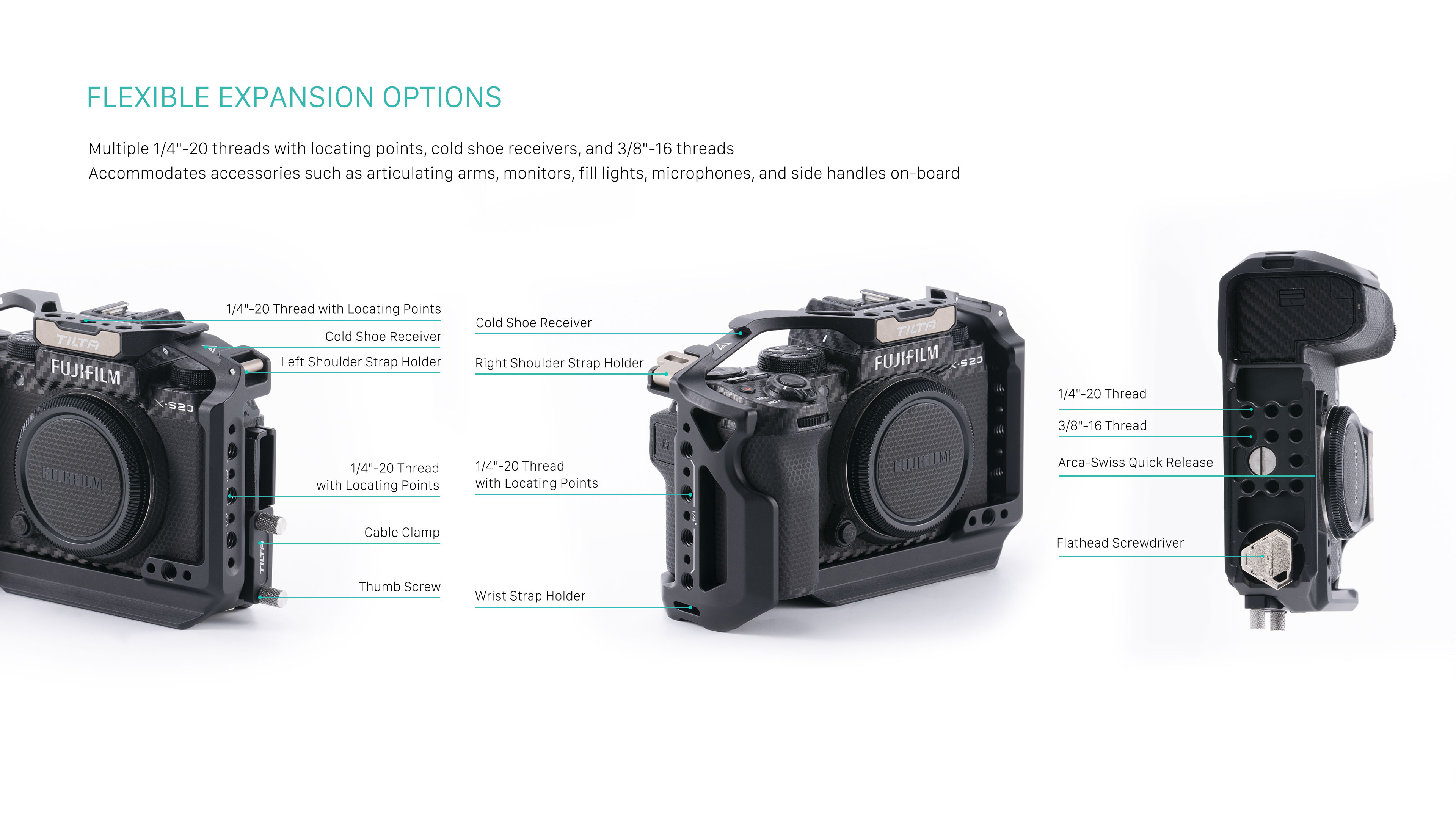 Full Camera Cage for Fujifilm X-S20 - Black