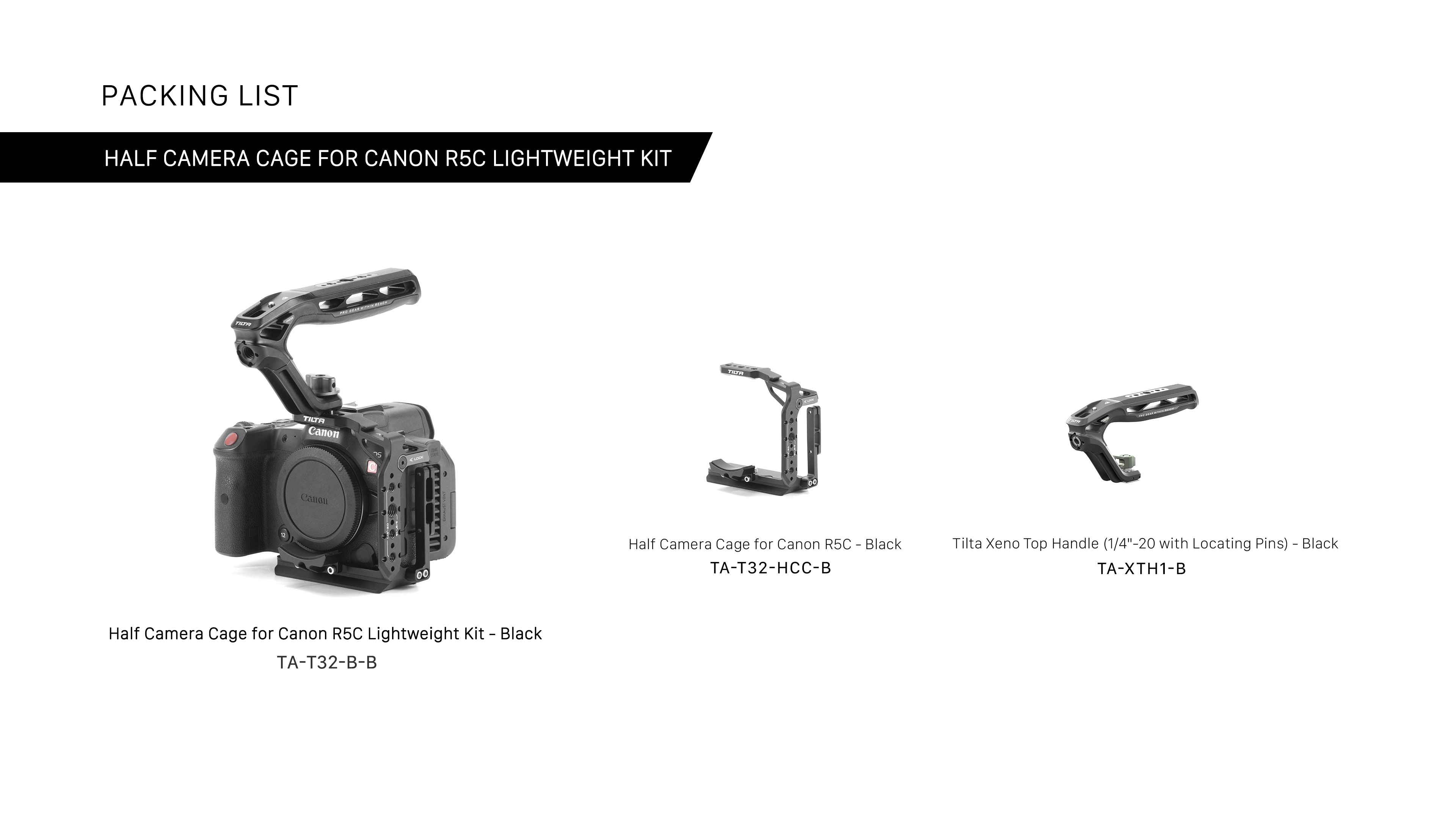 Media Jaula de Cámara para Canon R5C - Negra