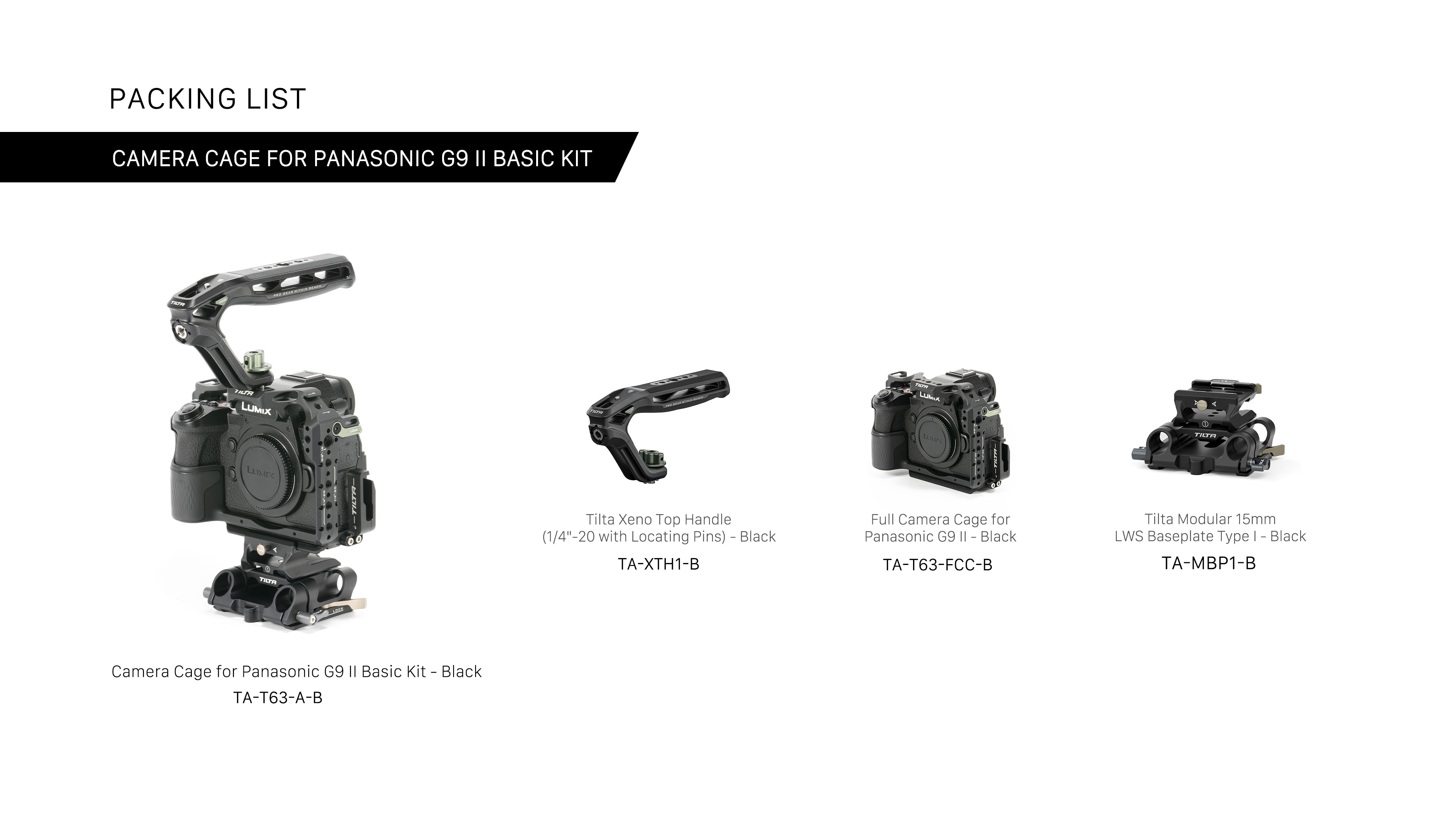 Panasonic G9 II Basic Kit için Kamera Kafesi - Siyah