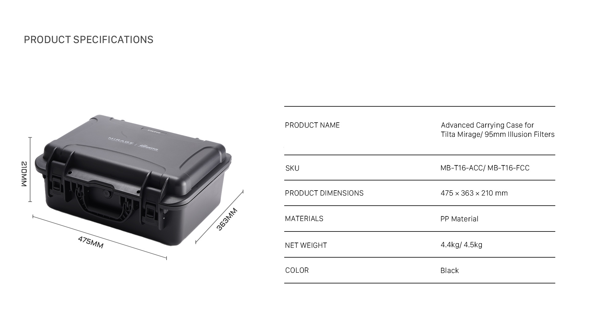 Advanced Carrying Case for Tilta Mirage/ 95mm Illusion Filters