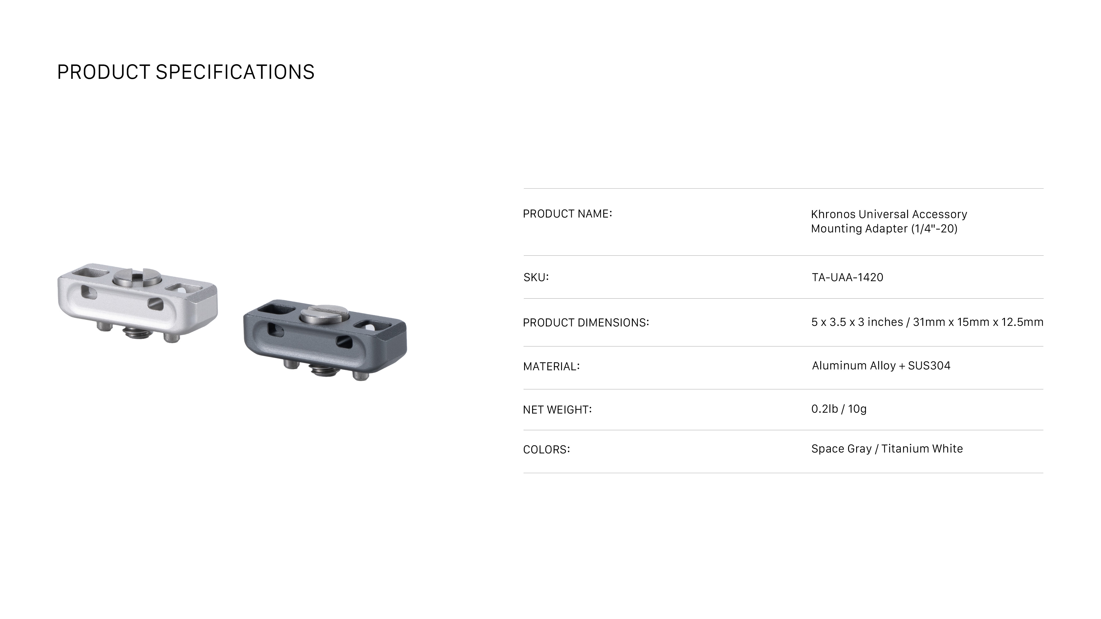 Khronos Universal Accessory Mounting Adapter (1/4″-20)