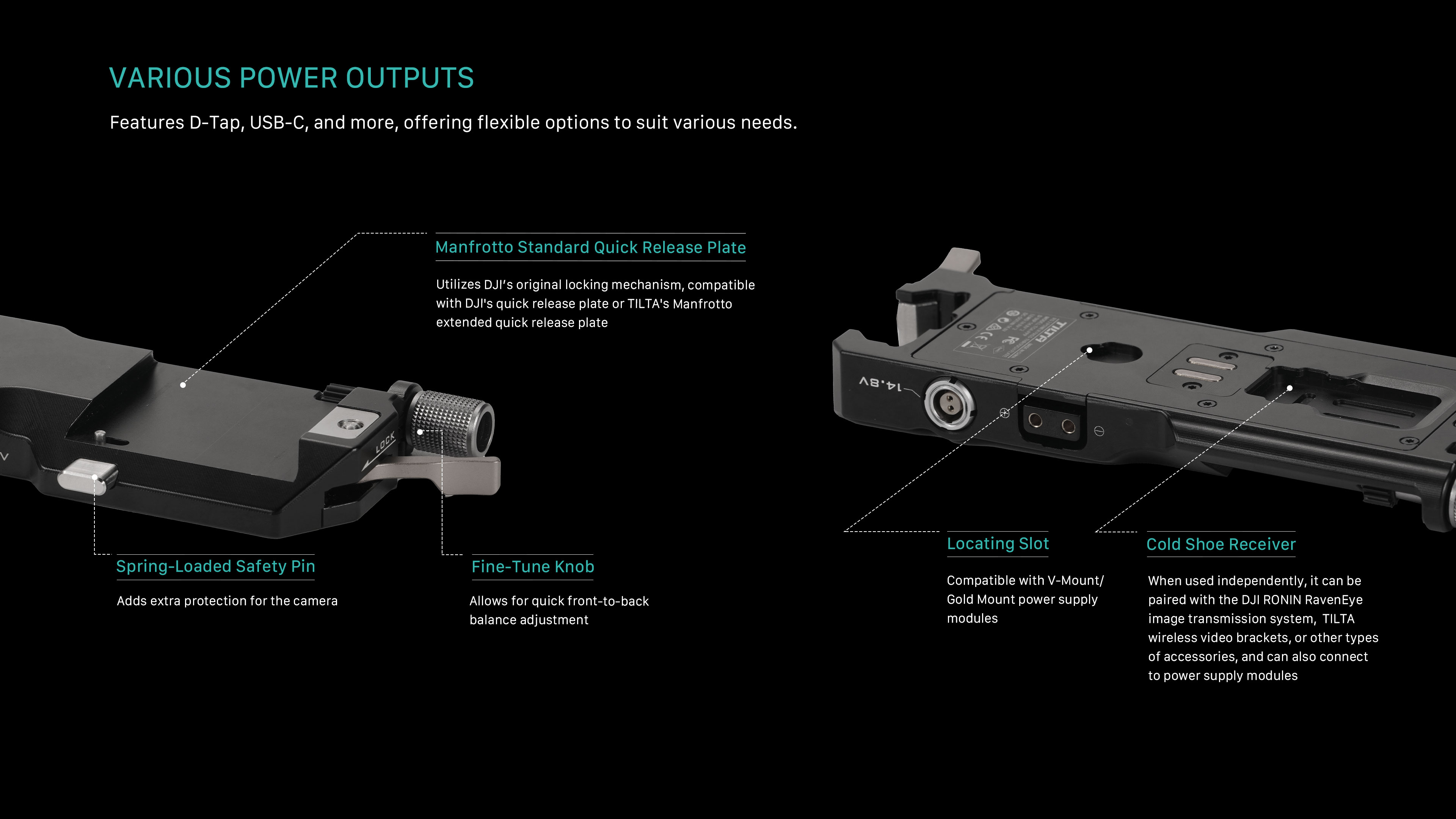 Tilta Power Pass-through Plate for DJI RS 4