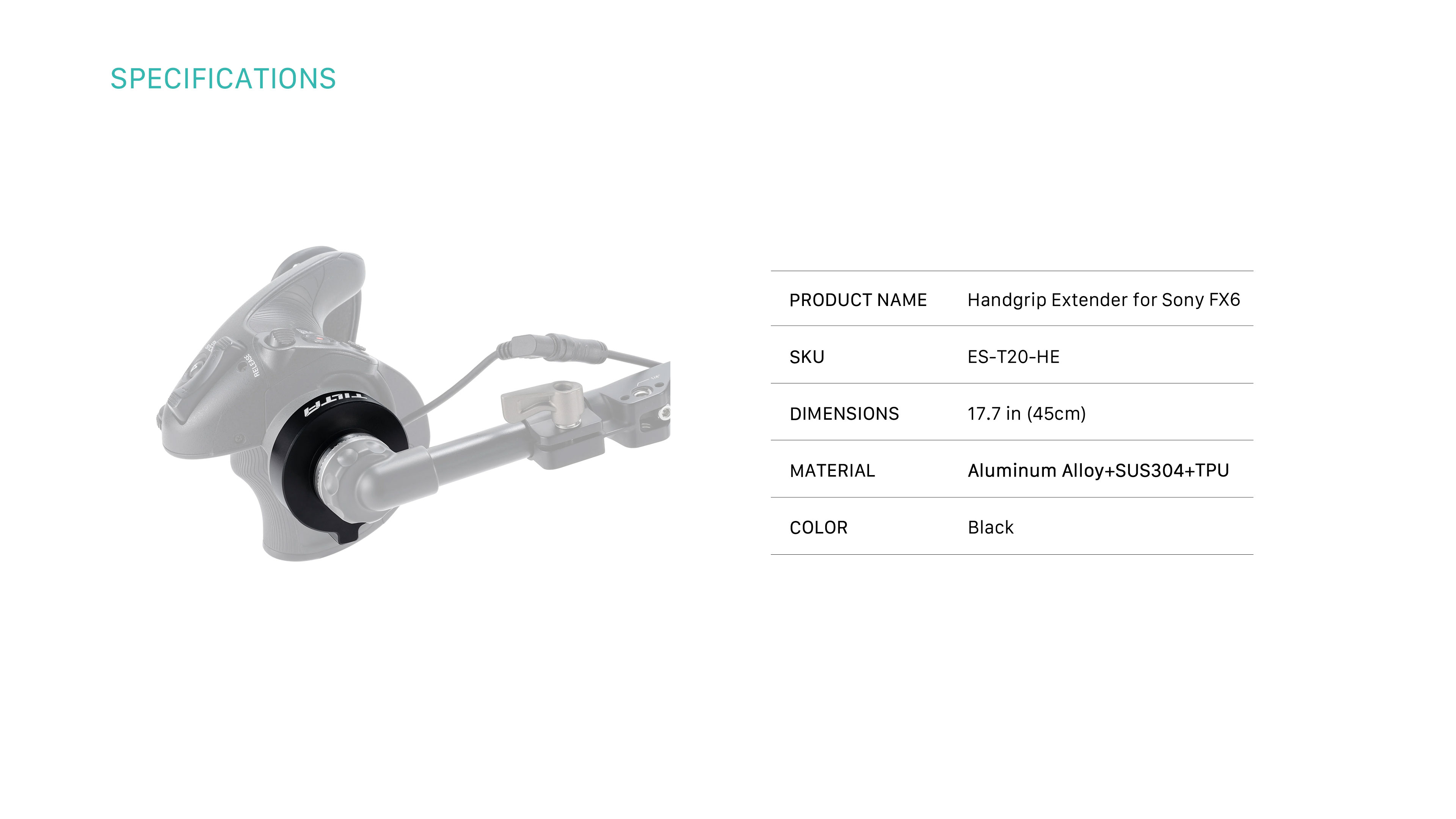 Handgriff-Extender für Sony FX6