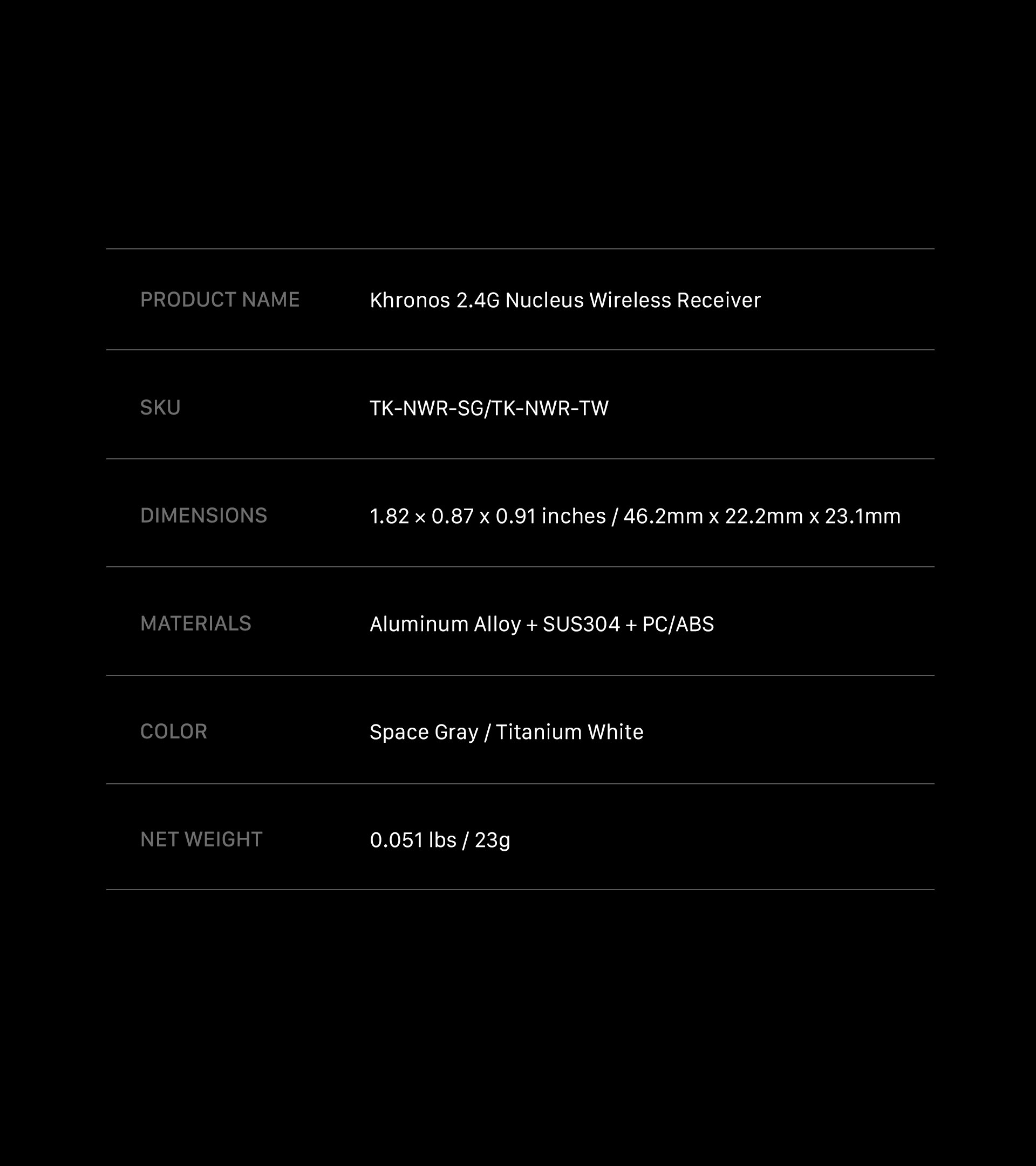 Khronos 2.4G Nucleus Wireless Receiver