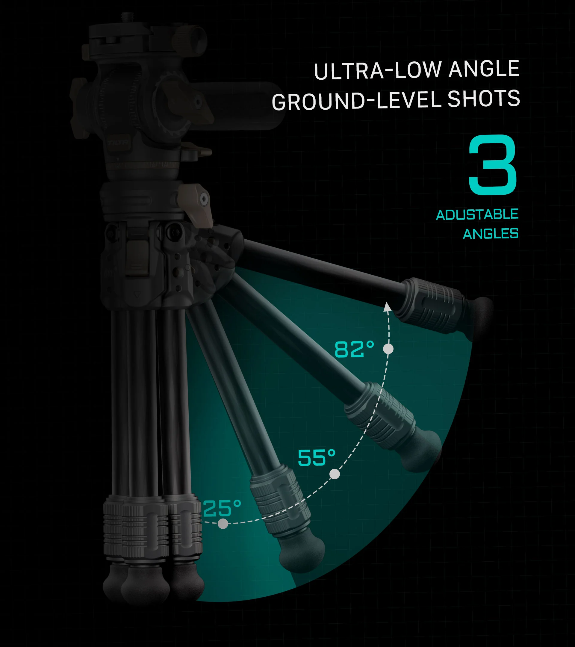 Tilta Tabletop Video Fluid Head with 1-Stage Carbon Fiber Tripod Legs (3KG)