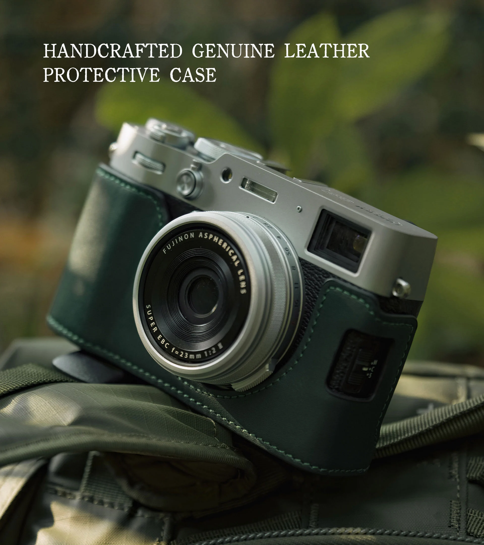 Leder-Kameratasche für Fujifilm X100VI - Grün