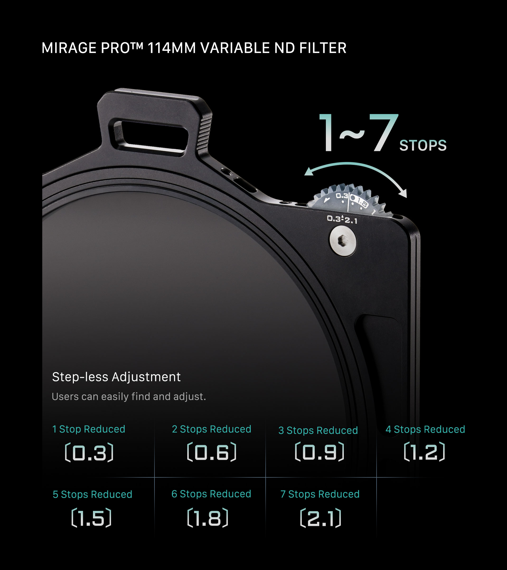 Tilta Mirage Pro Mat Kutu için 114mm Değişken ND Filtre