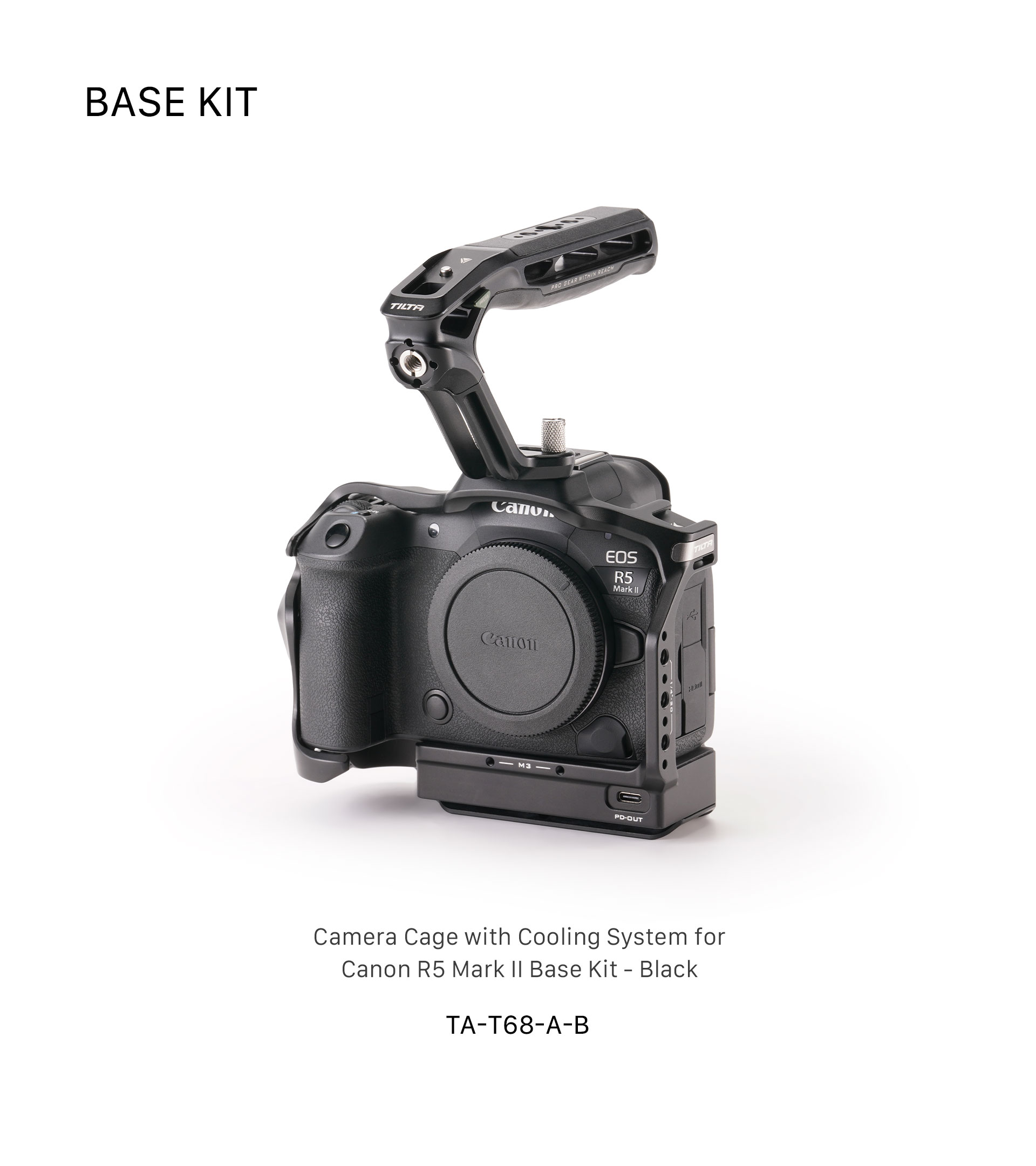 Canon R5 Mark II Base Kit için Soğutma Sistemli Kamera Kafesi - Siyah