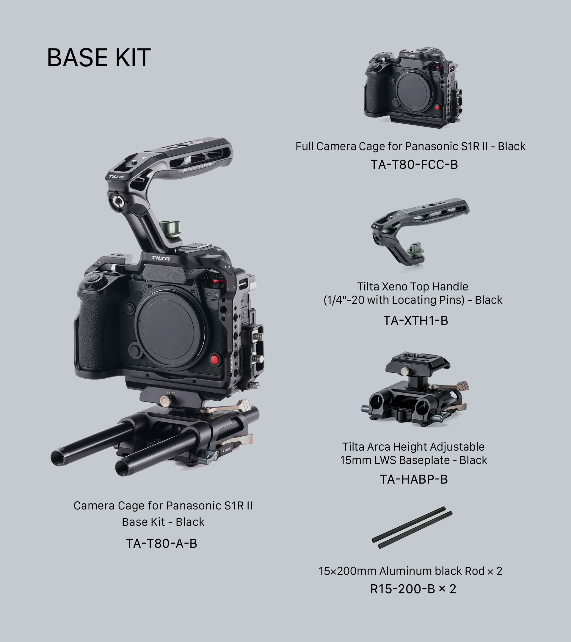 Camera Cage for Panasonic S1R II Base Kit – Black