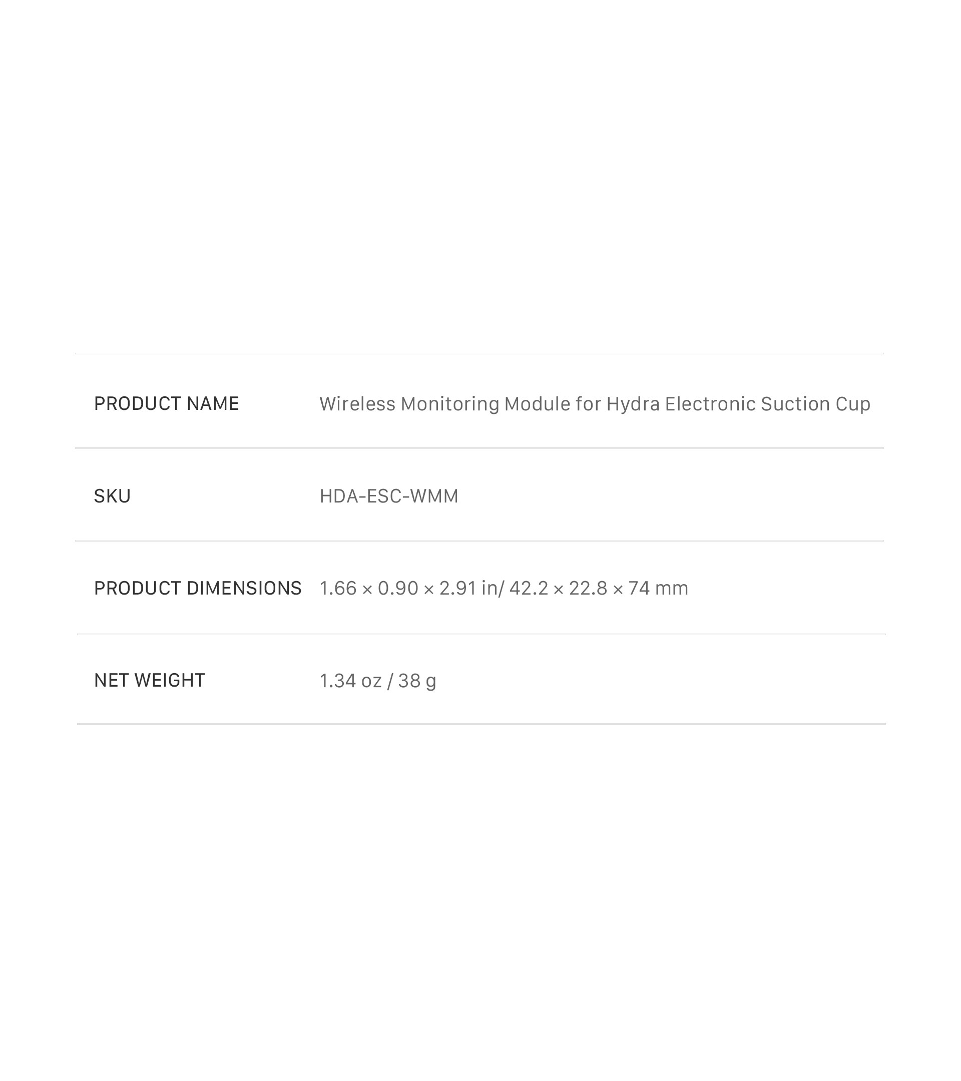 Wireless Monitoring Module for Hydra Electronic Suction Cup