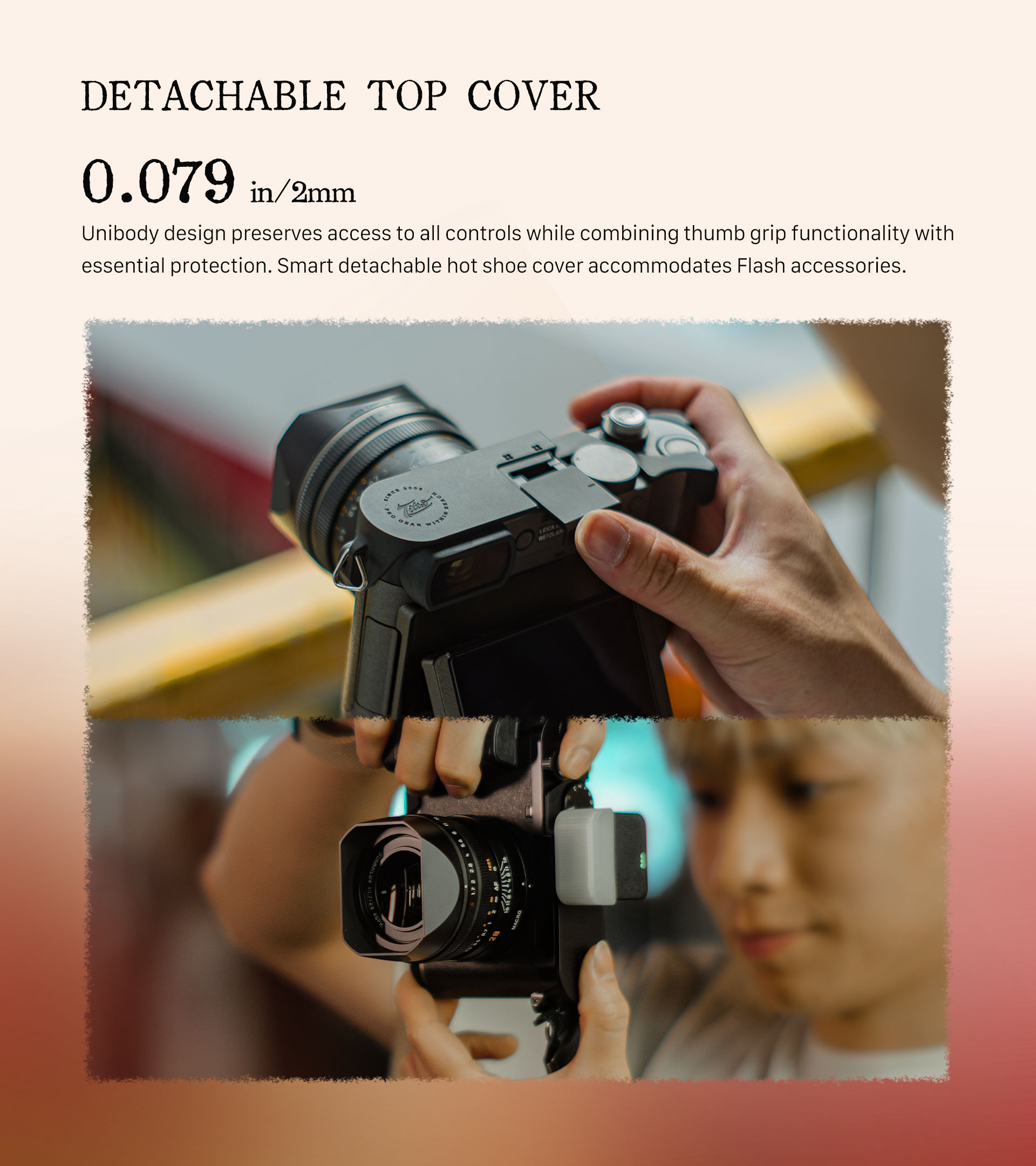 Vintage Camera Cage for Leica Q3 Travel Kit – Black