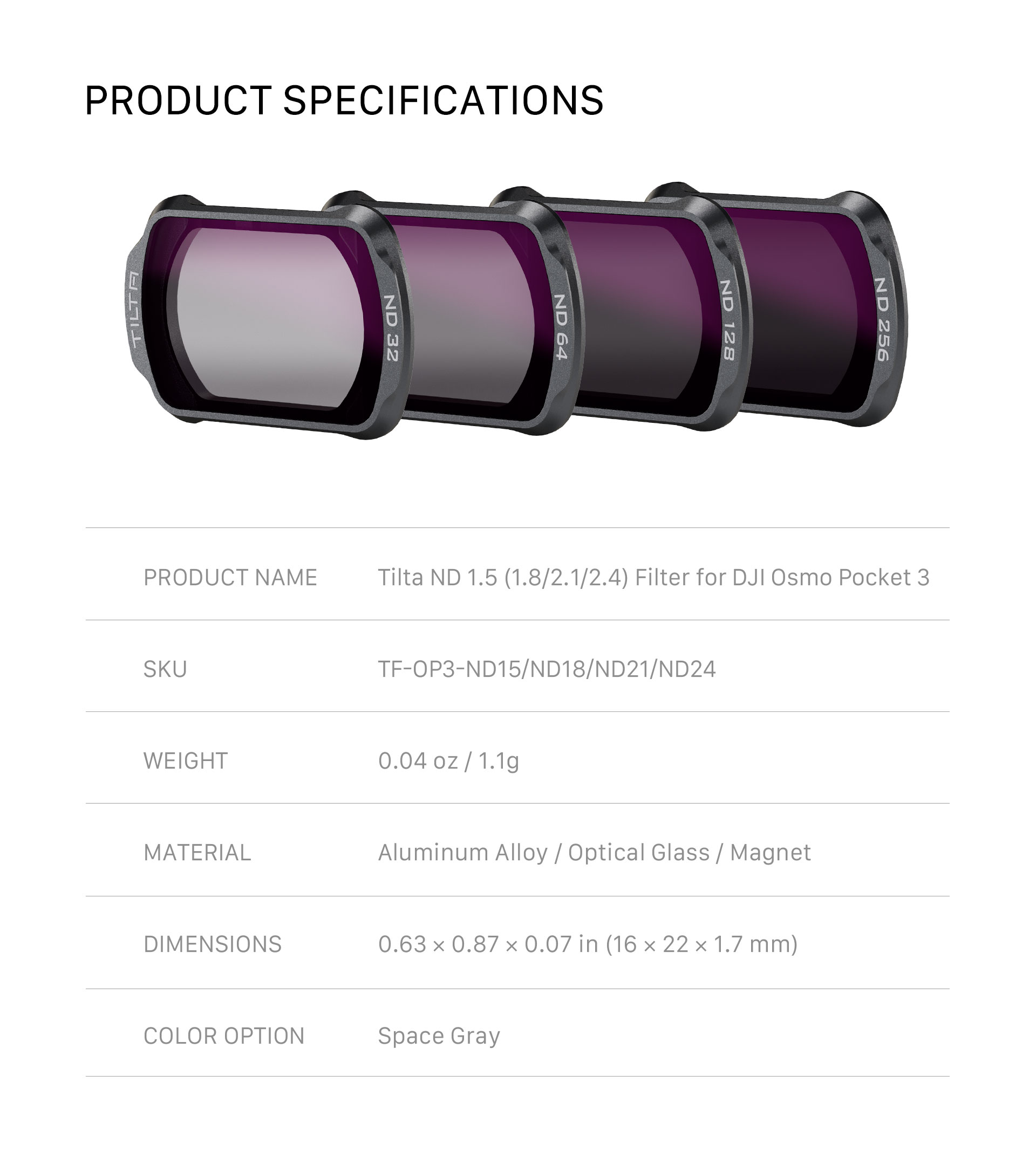 Tilta ND Filter for DJI Osmo Pocket 3