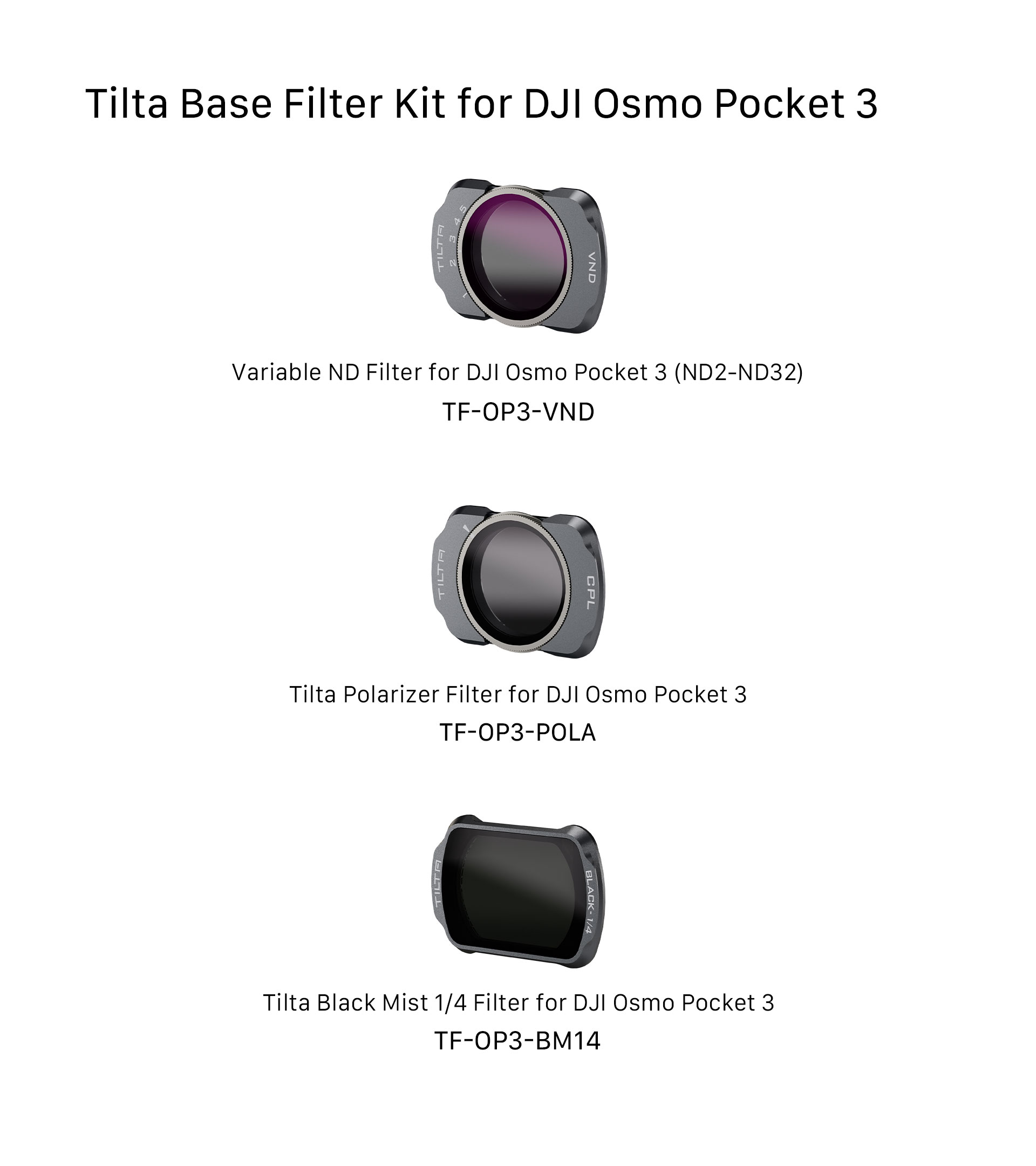 Tilta Base Filter Kit for DJI Osmo Pocket 3