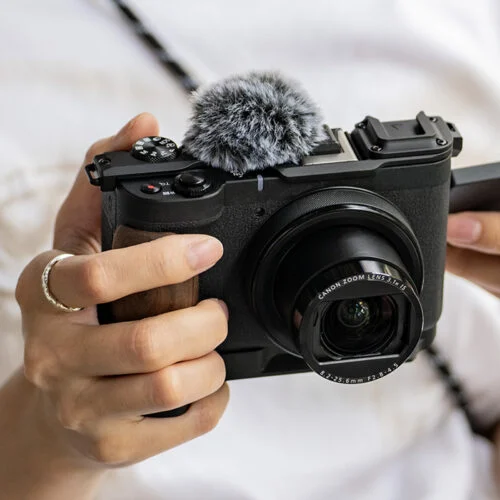 Vintage Camera Cage for Canon PowerShot V1 Base Kit – Black