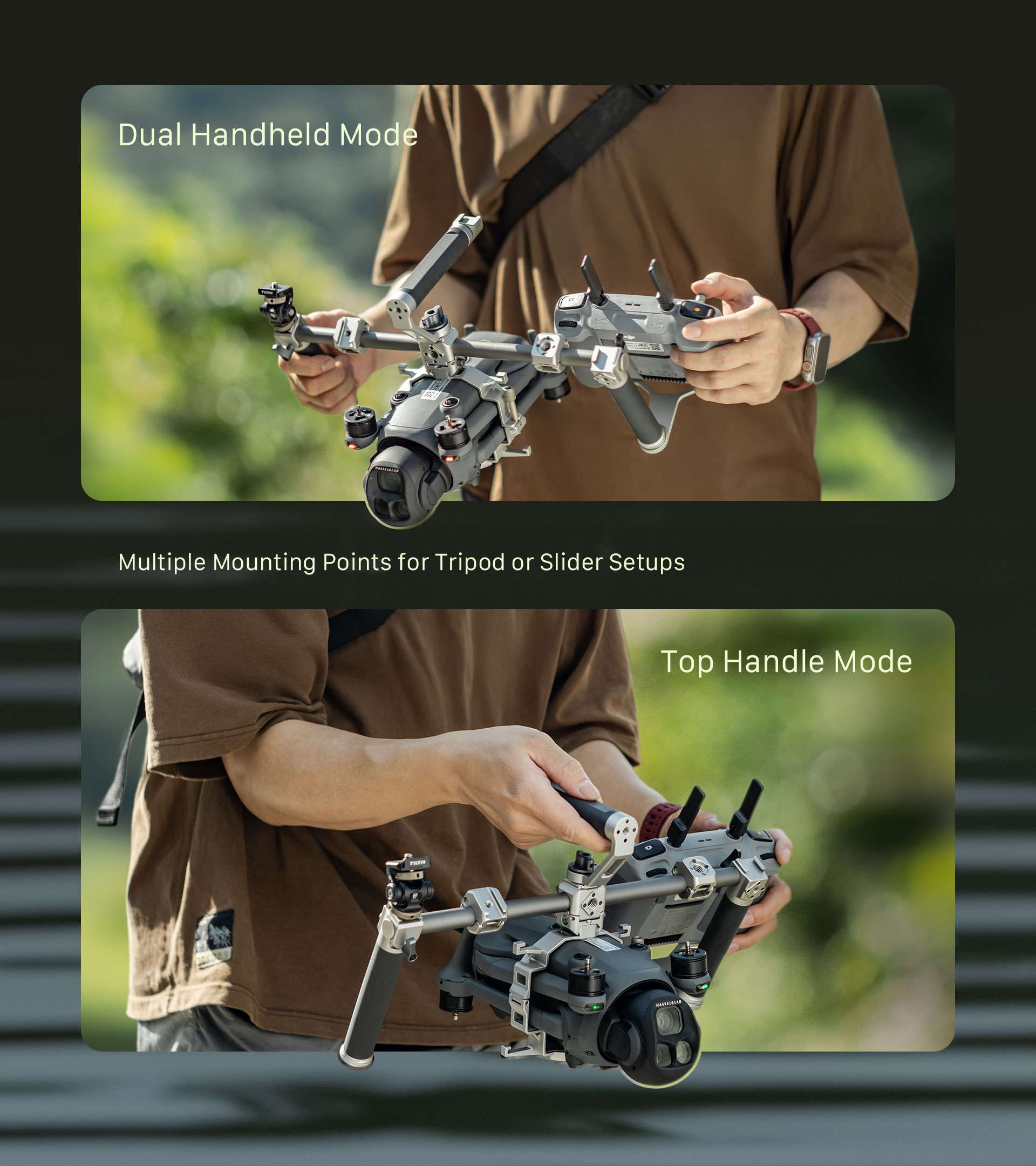 Handheld Support System for DJI Mavic 4 Pro – Titanium White