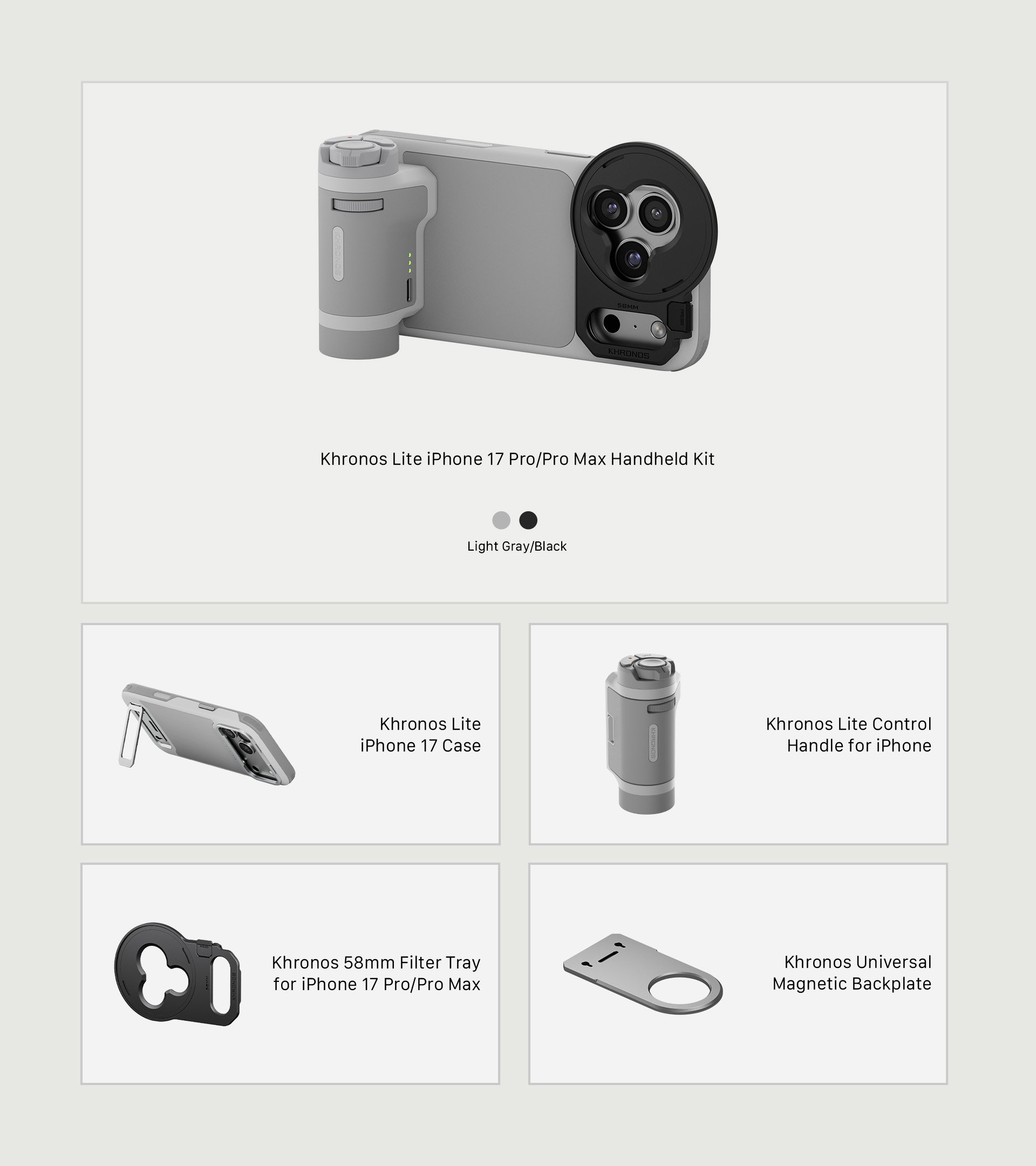 Kit portable Khronos Lite iPhone 17 Pro/Pro Max