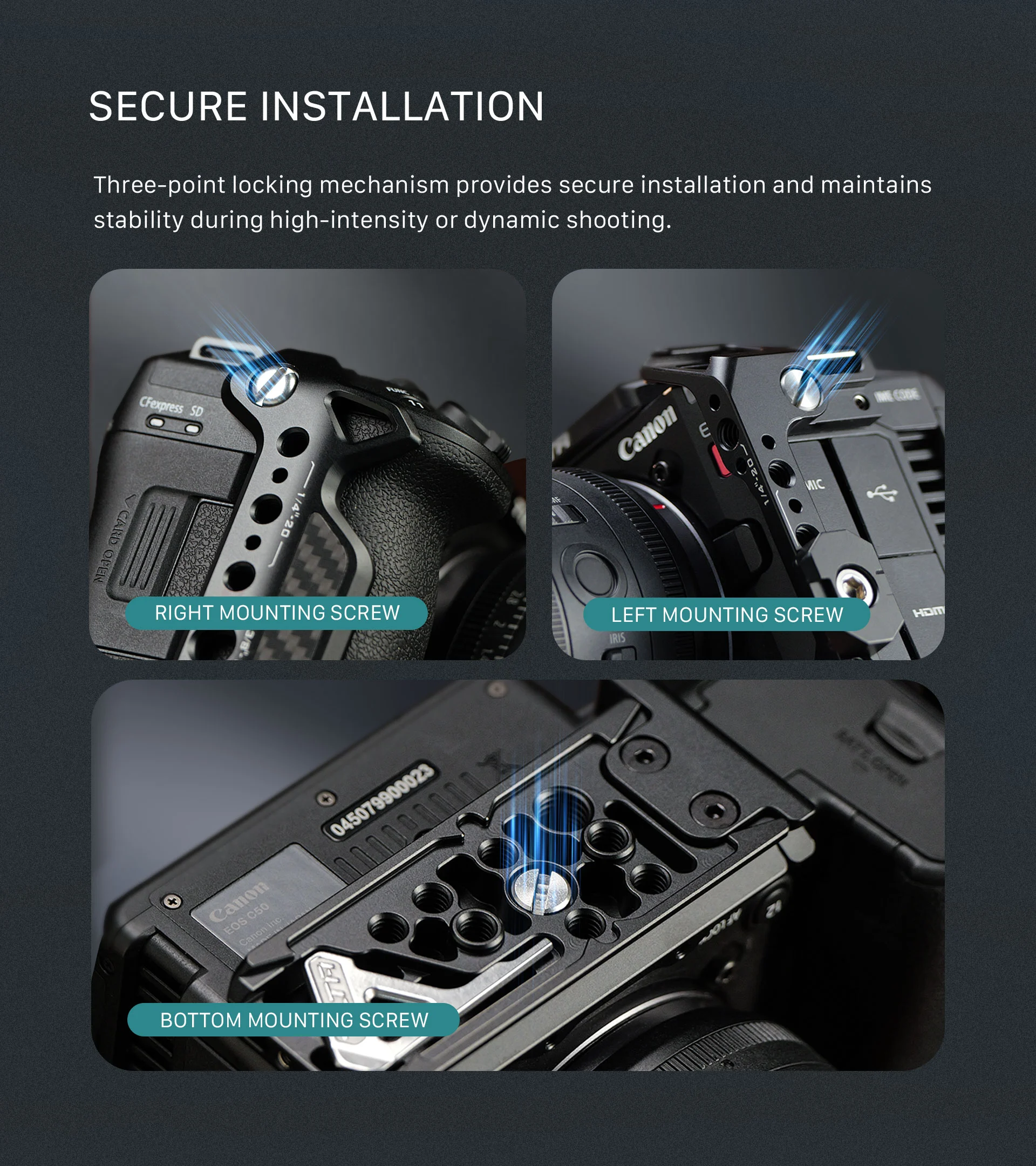 Camera Cage for Canon C50 Pro Kit – Black