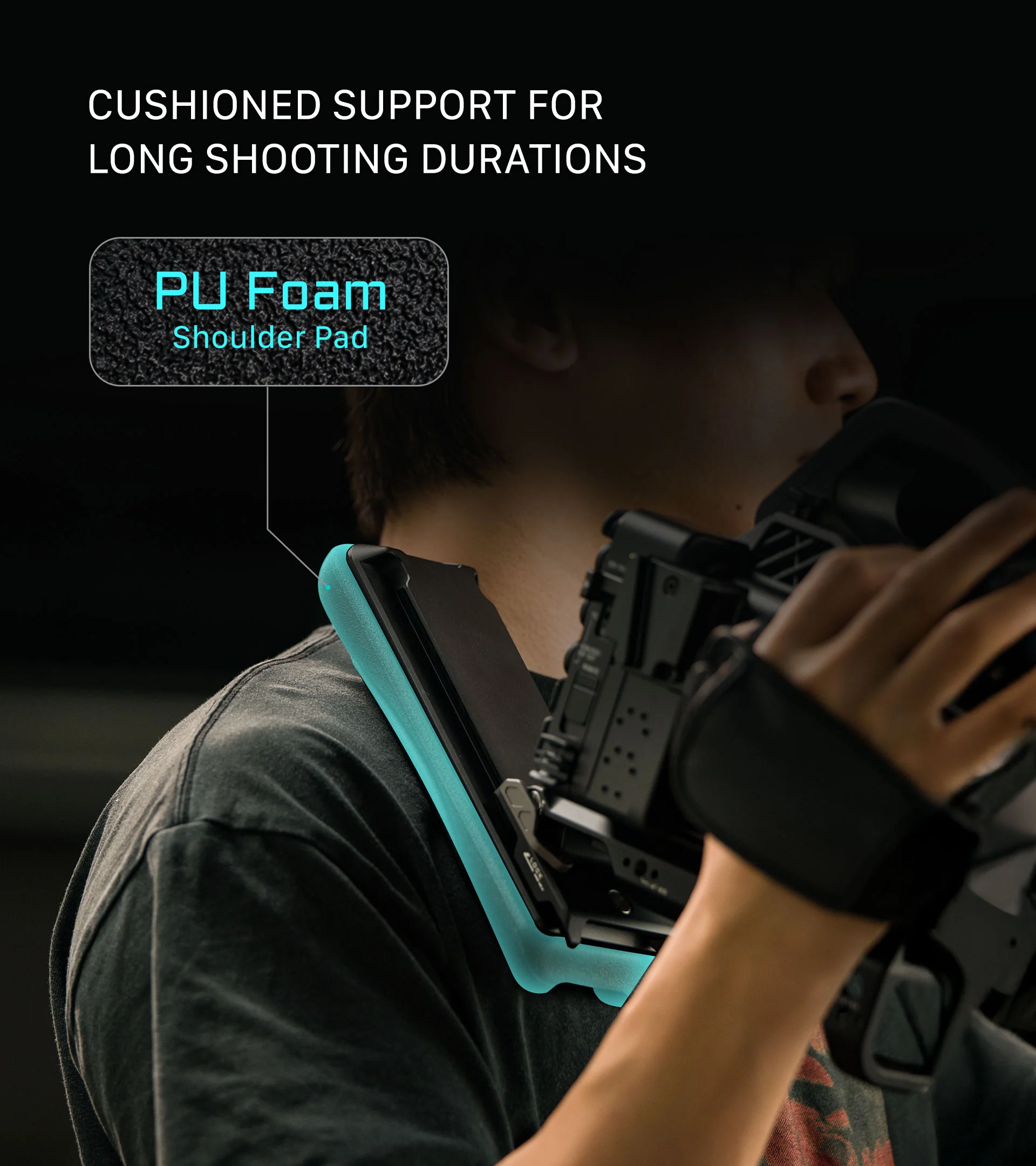 Tilta Extendable Shoulder Pad Baseplate for Camcorders – Black