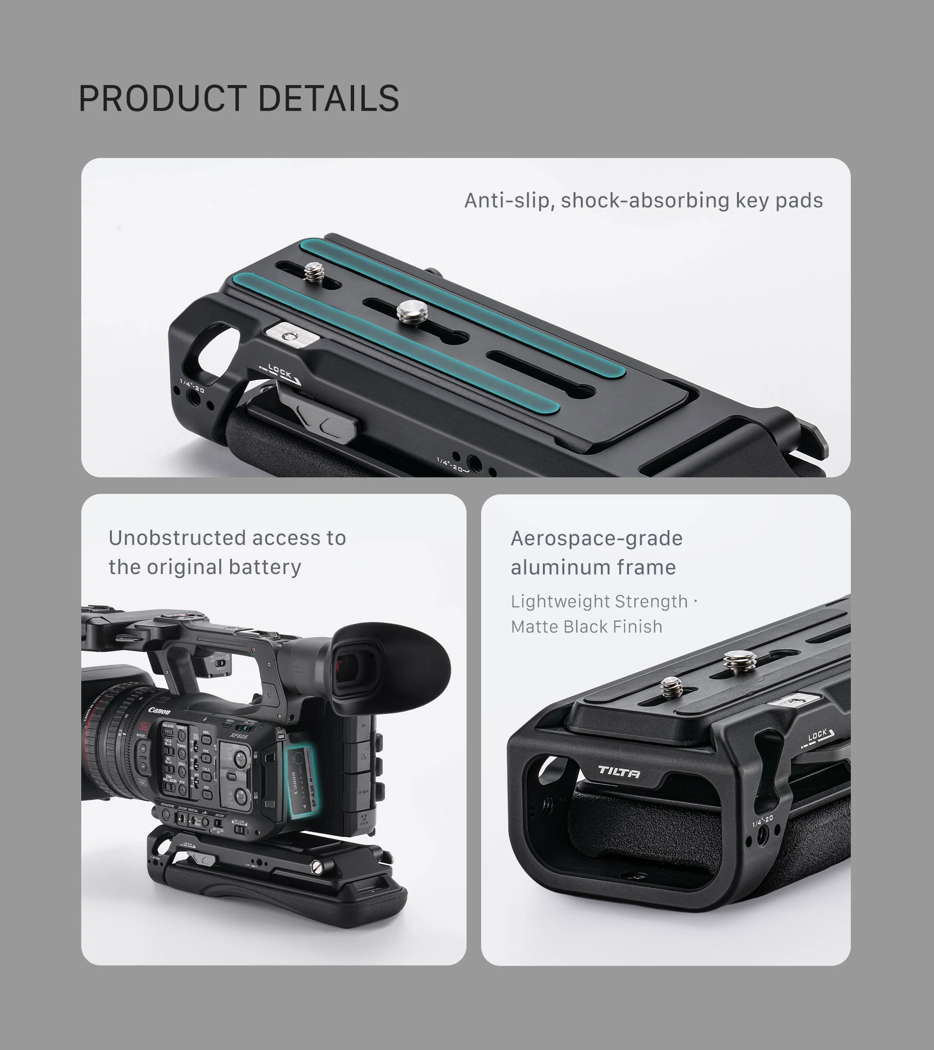 Tilta Extendable Shoulder Pad Baseplate for Camcorders – Black