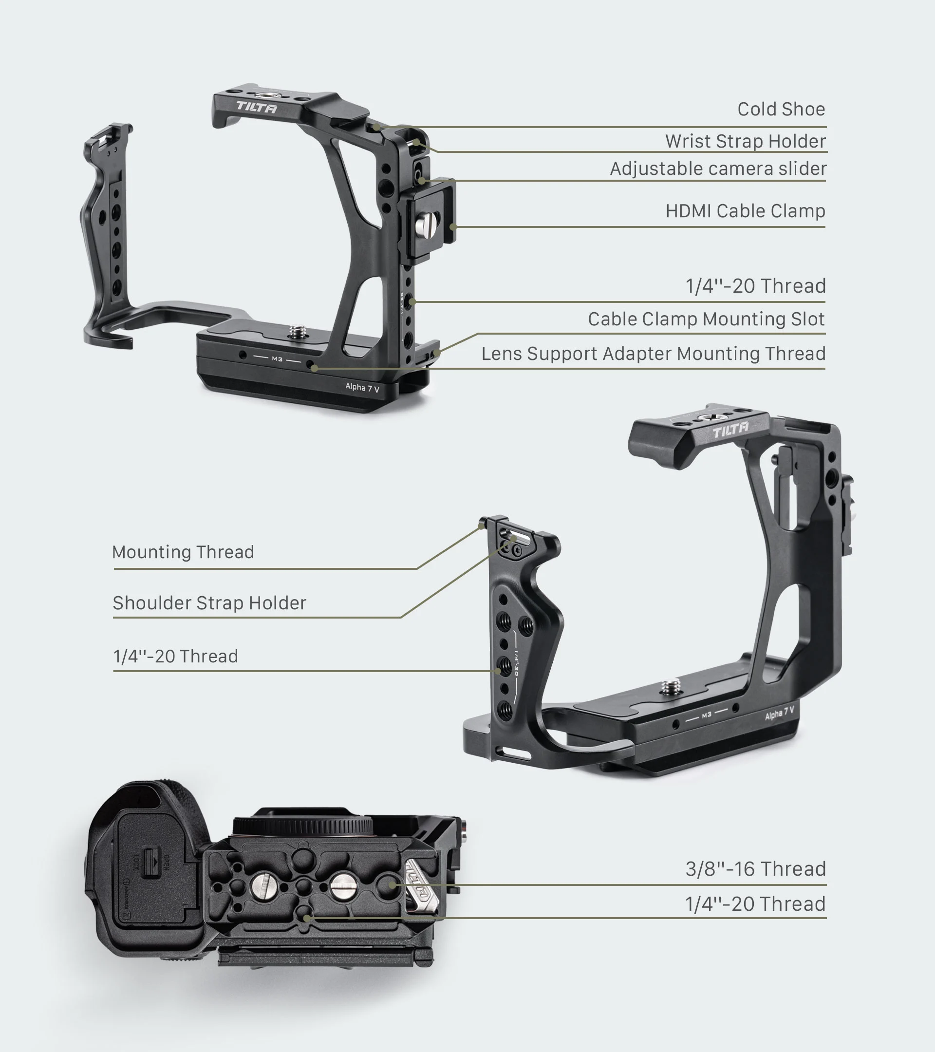 Camera Cage for Sony Alpha 7 V Power Kit – Black