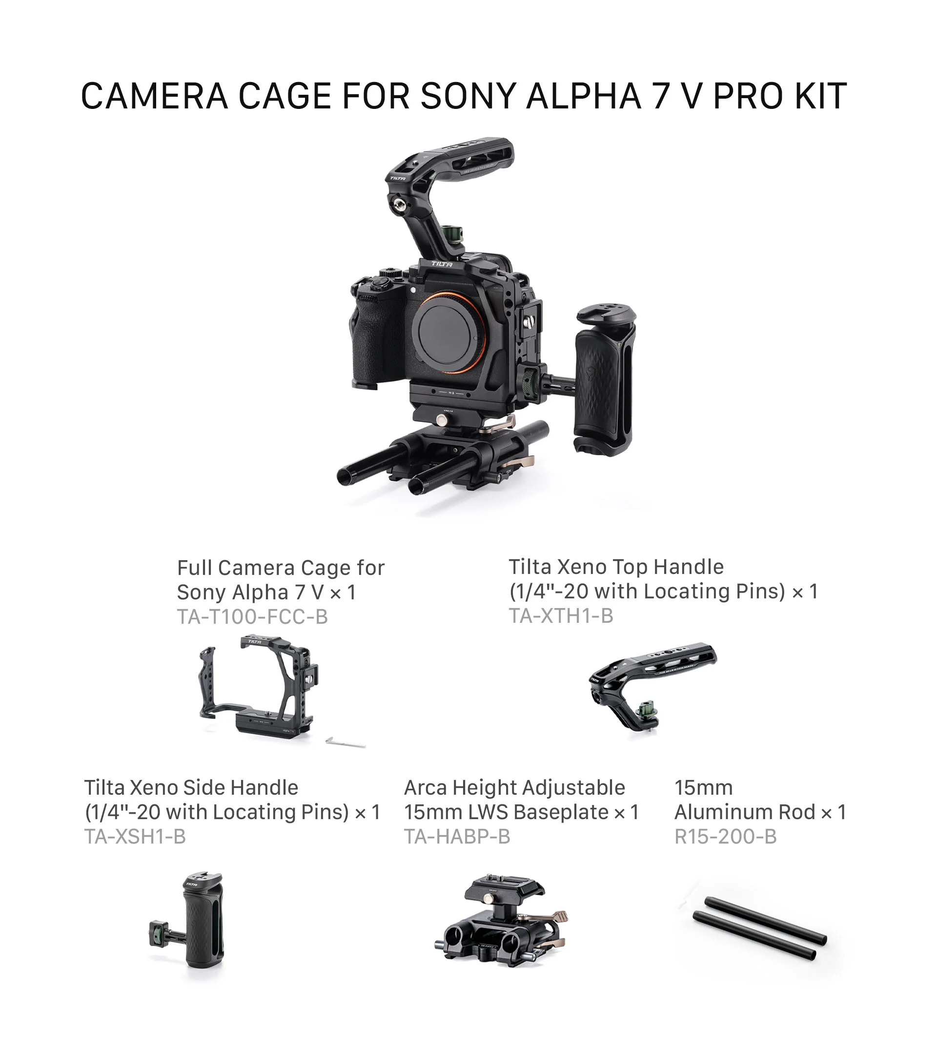 Camera Cage for Sony Alpha 7 V Pro Kit – Black