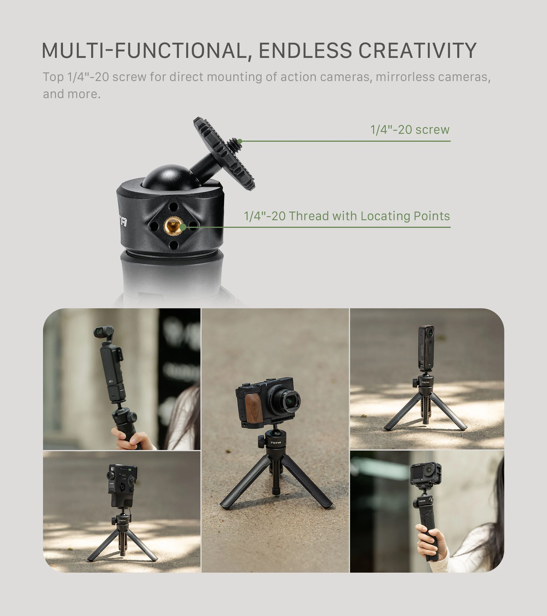 Tilta Quick Release Selfie Stick Tripod – Black