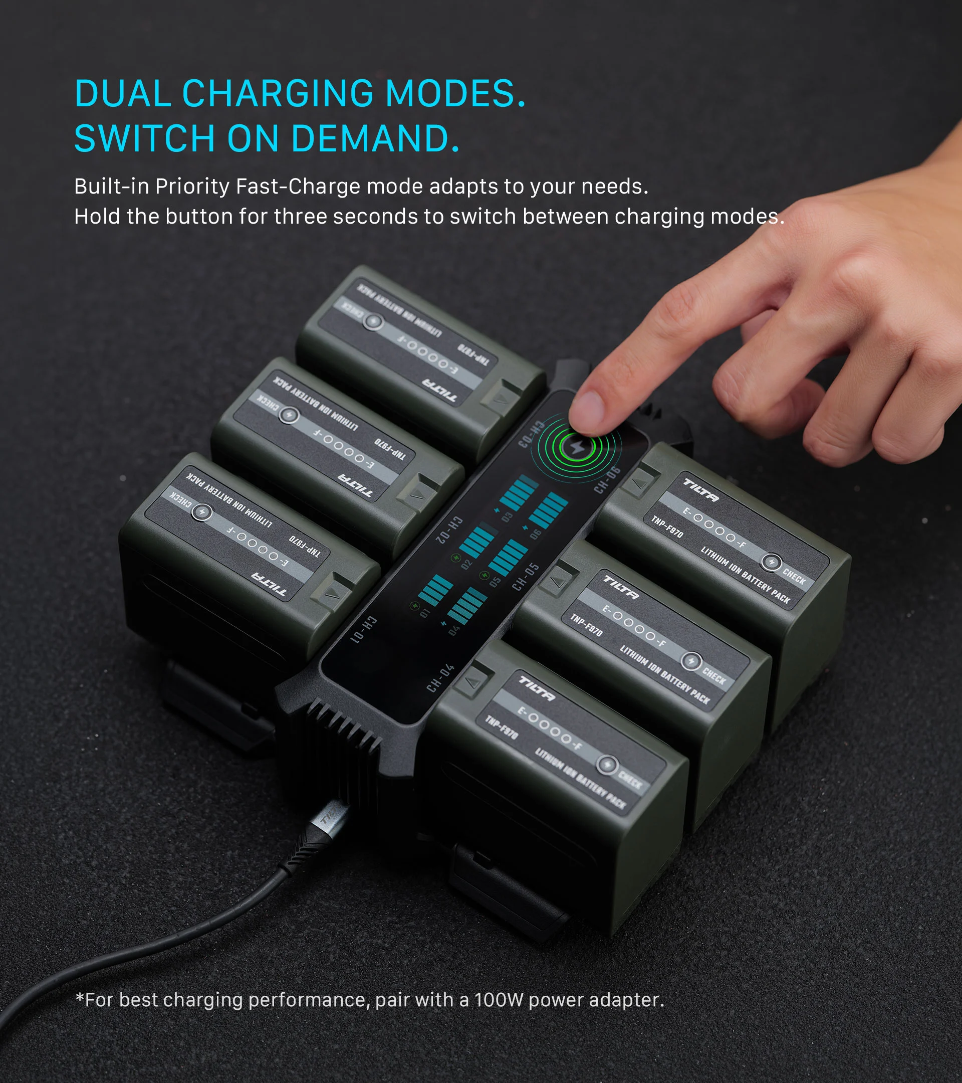 Foldable Charging Station for L-Series/NP-F Battery