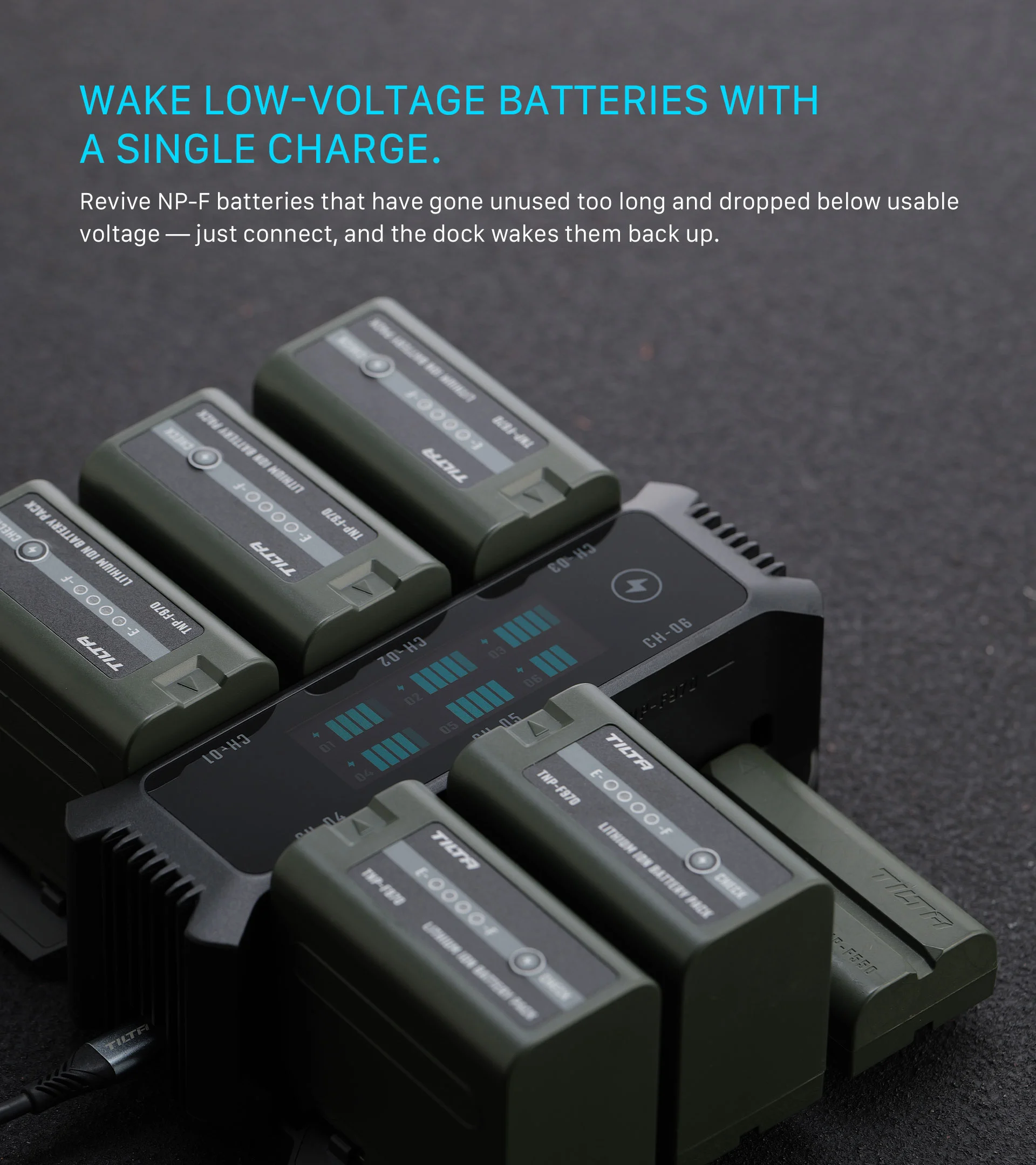 Foldable Charging Station for L-Series/NP-F Battery