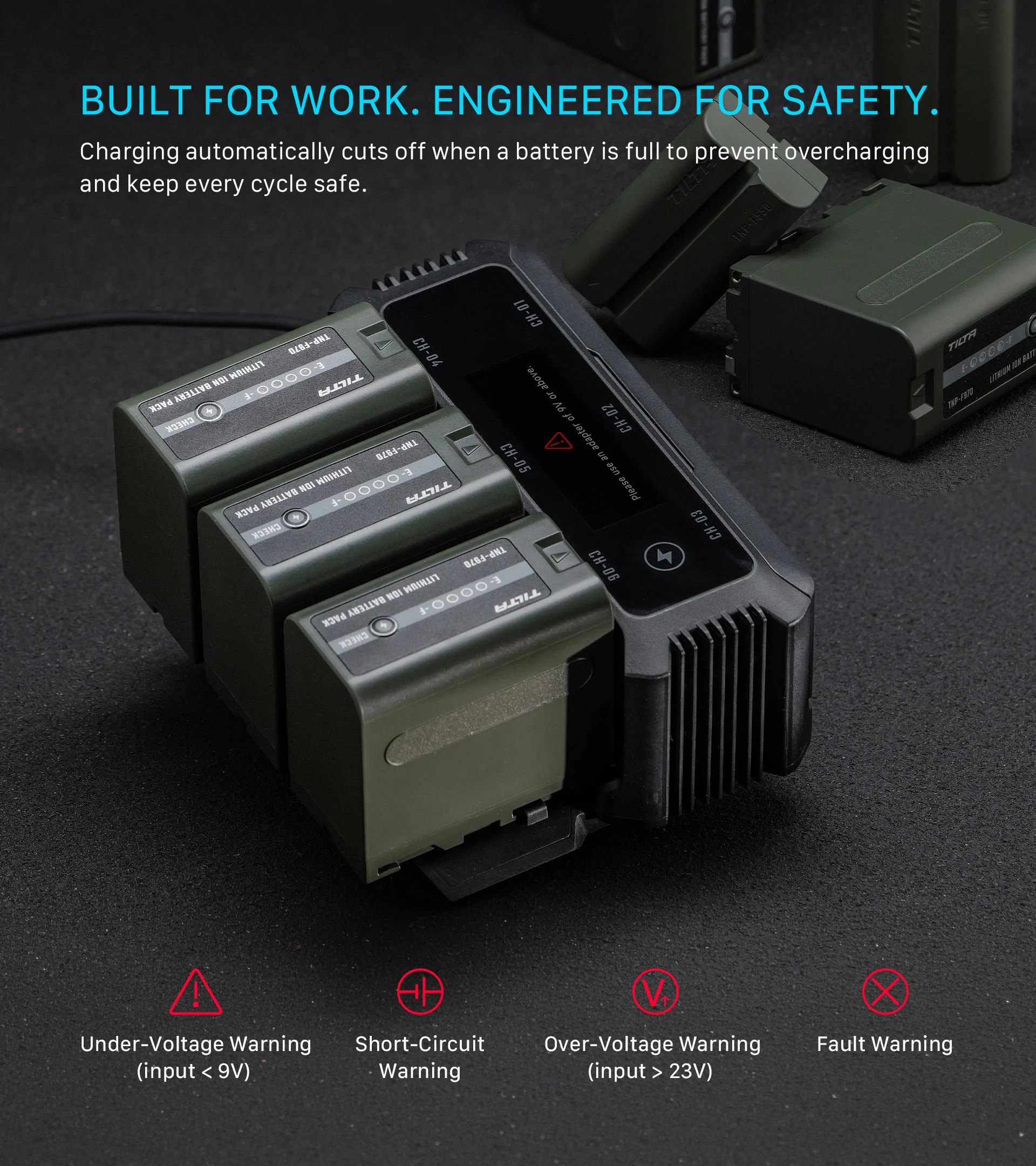Foldable Charging Station for L-Series/NP-F Battery