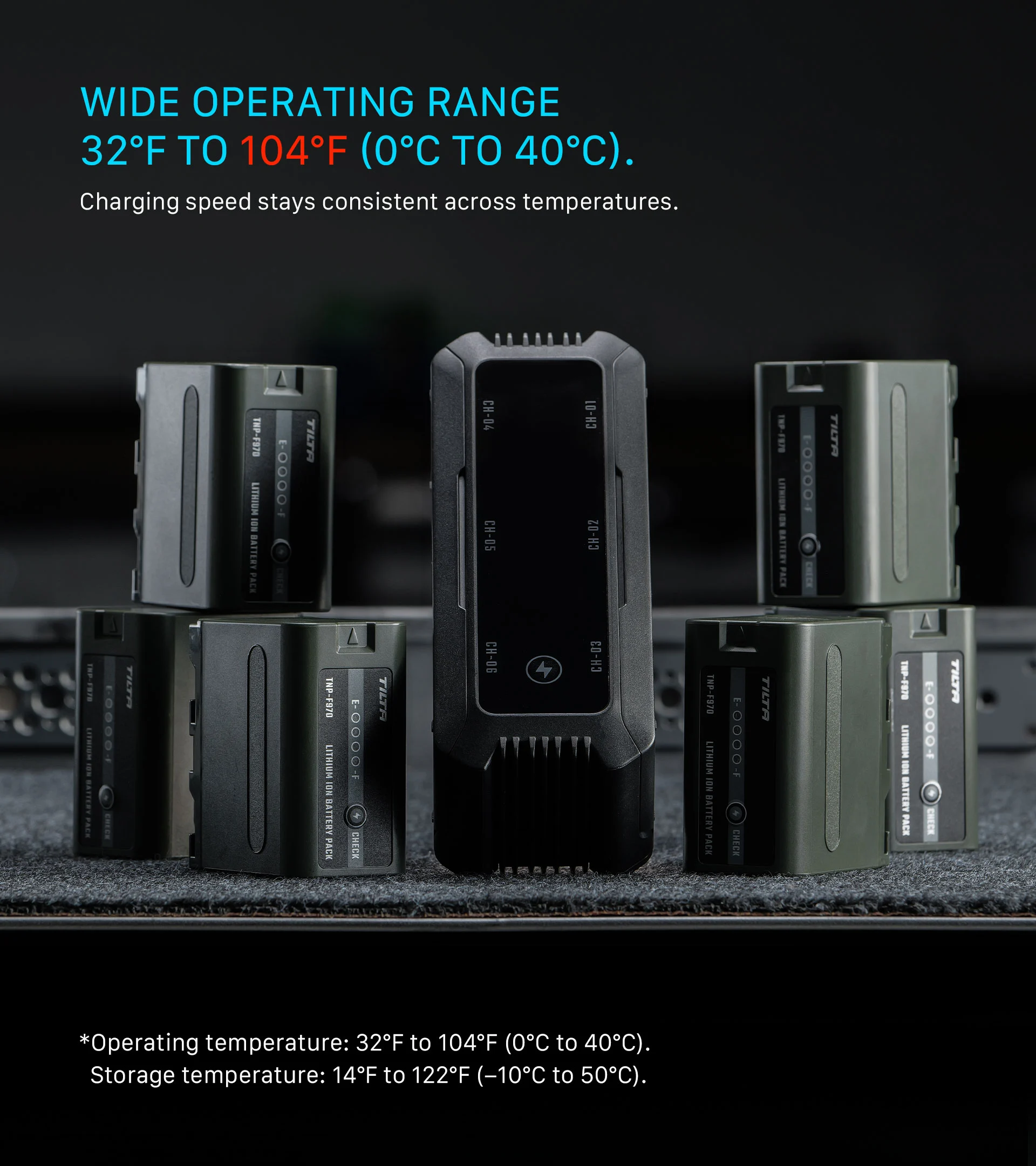 Foldable Charging Station for L-Series/NP-F Battery
