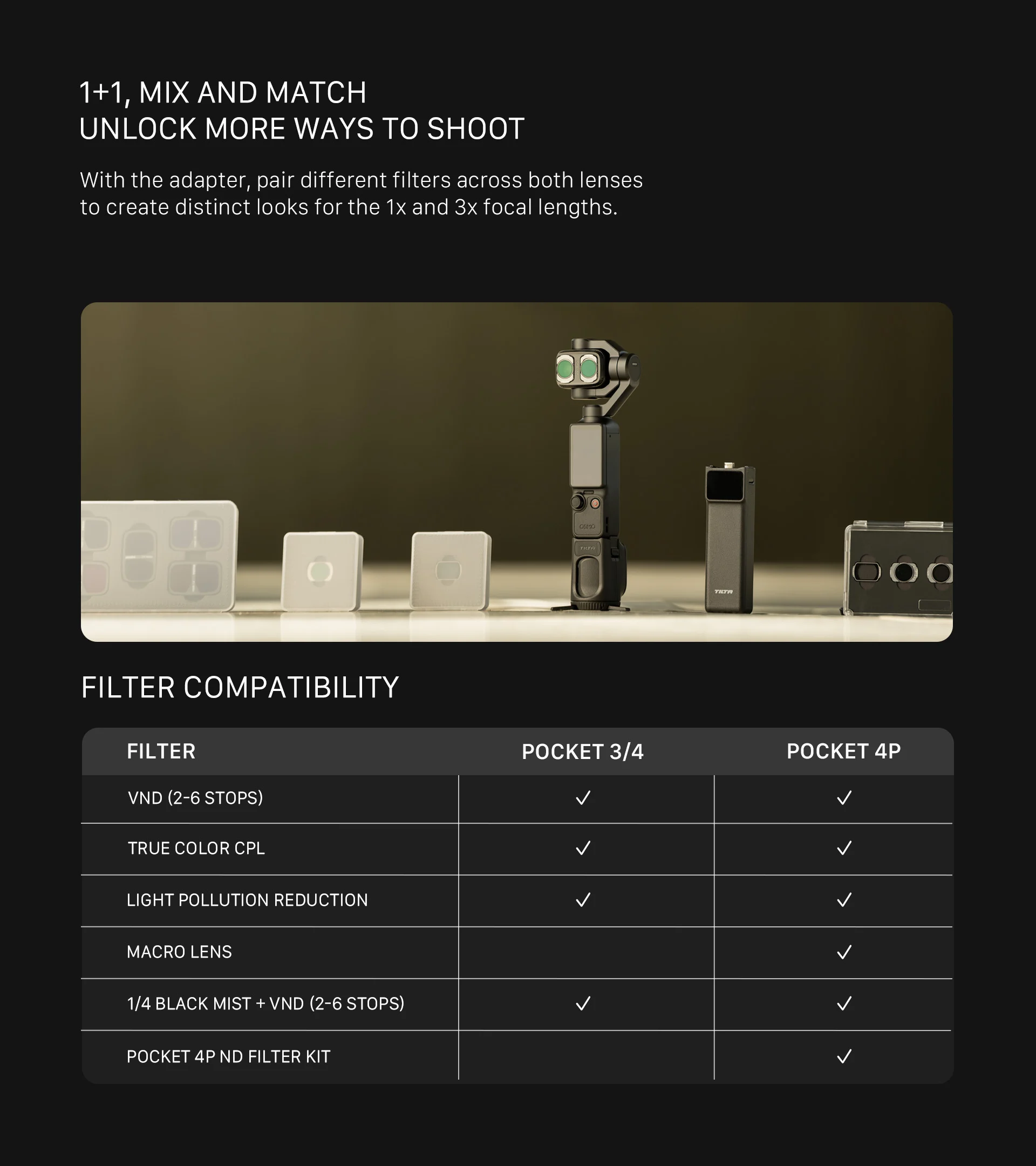Tilta Filter Kit for Osmo Pocket 4