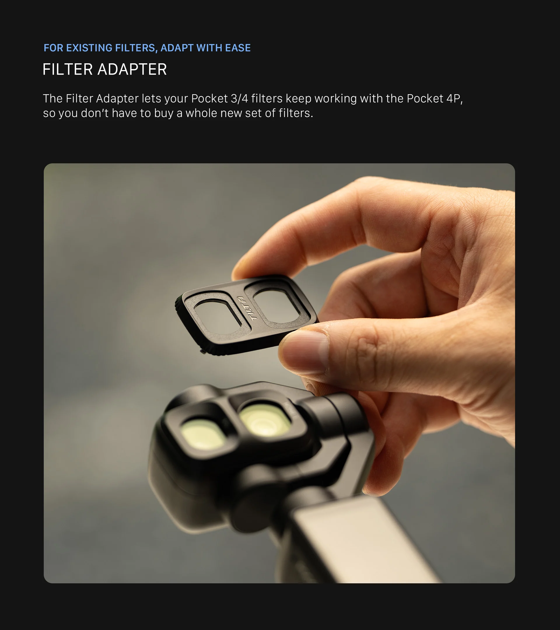 Tilta Filter Adapter for Osmo Pocket 4P
